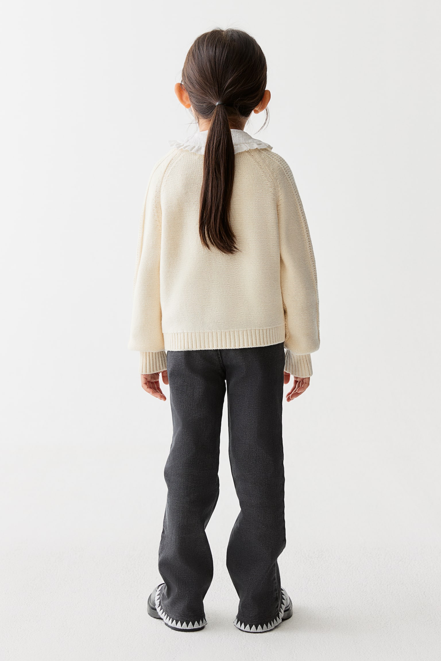 Cable-knit cardigan - Màu kem - 4
