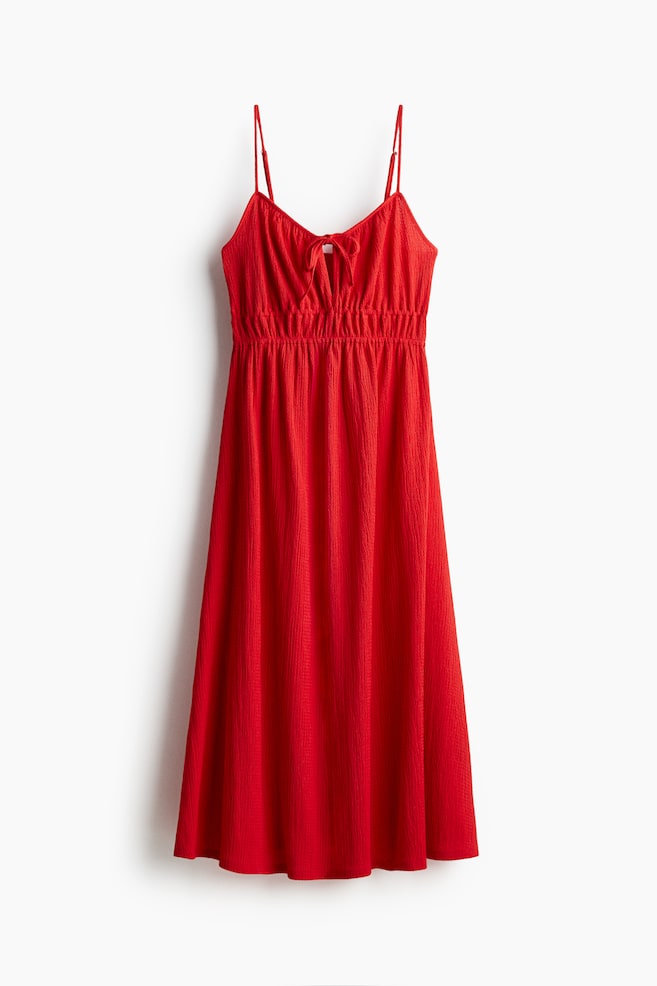 Vestido de punto efecto arrugado - Rojo/Amarillo/Azul/Estampado blanco/Negro/Estampado - 1