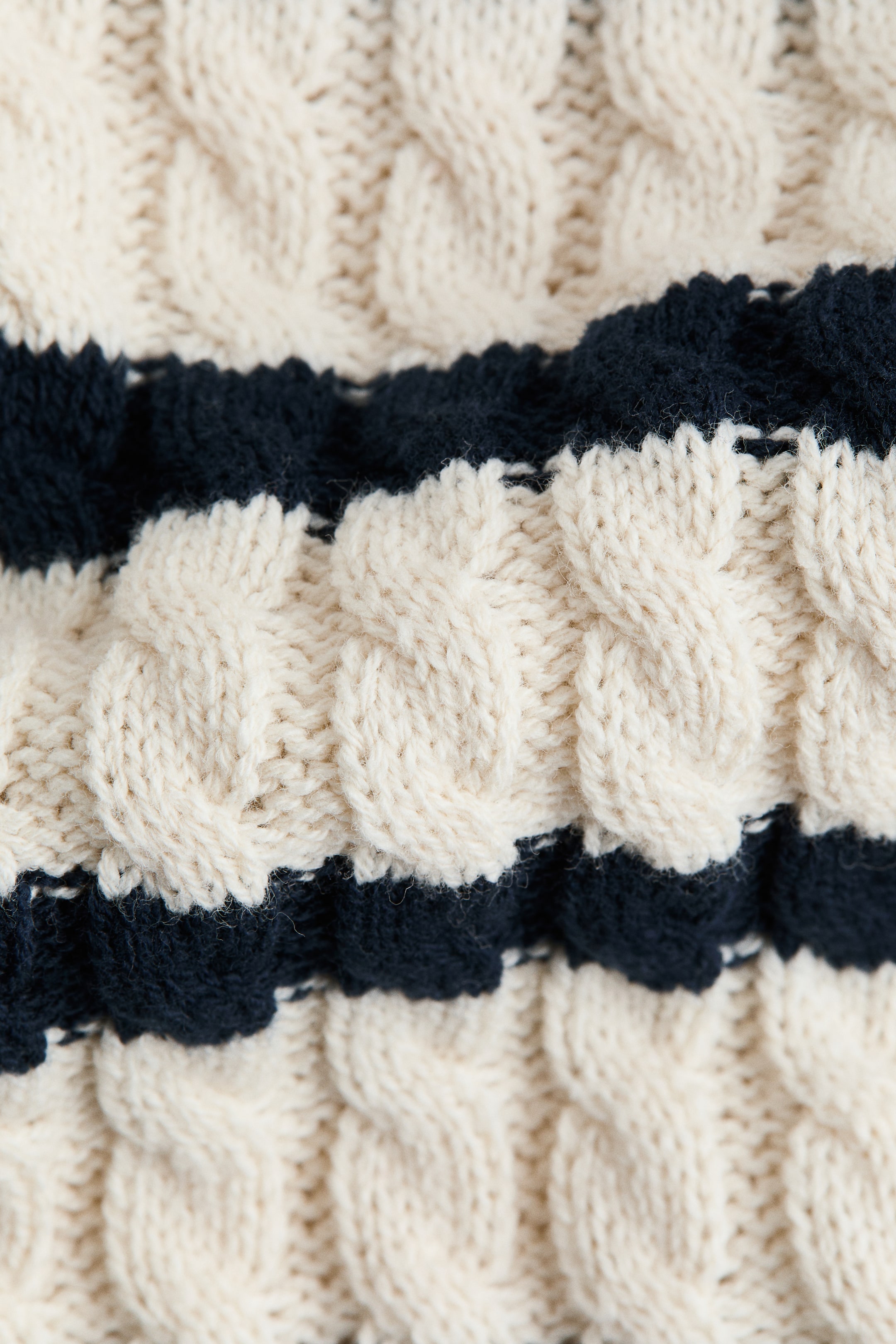 View larger image: Cable-knit cardigan - Light beige/Striped - Kids | H&M IE 4