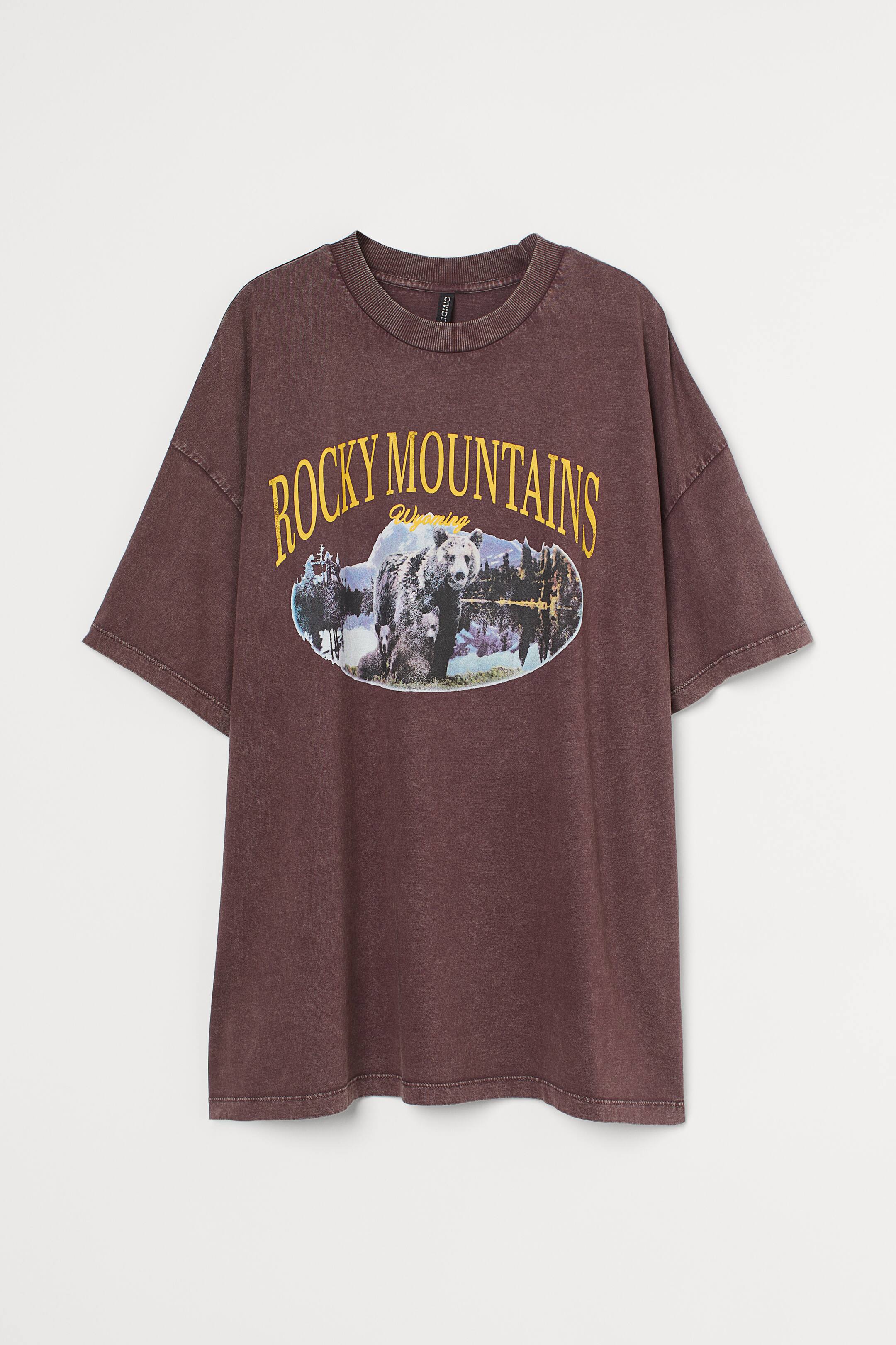 Oversized T-Shirt mit Druck - Rundausschnitt - Kurzarm 