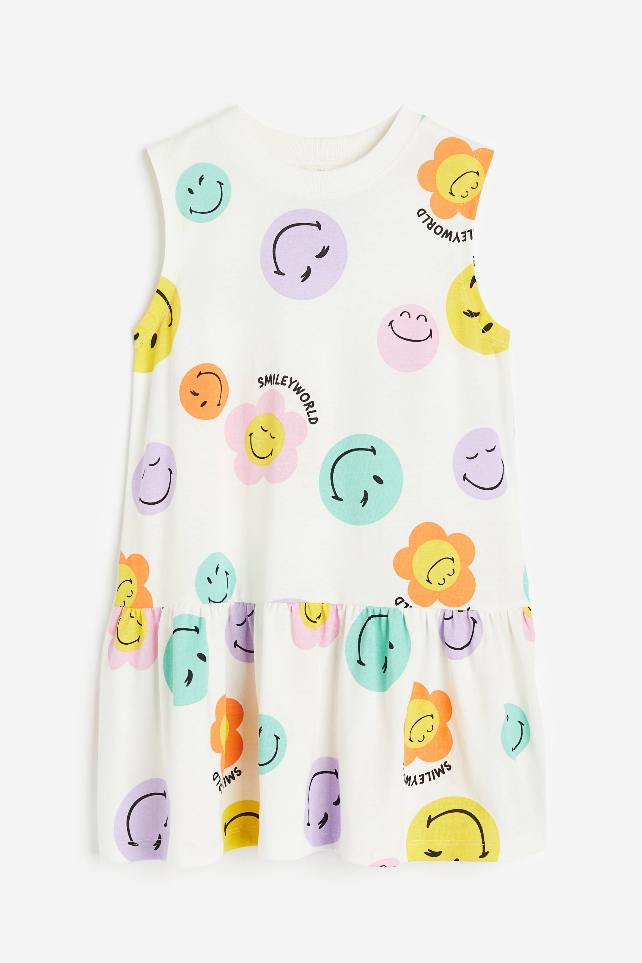 View larger image: Patterned Jersey Dress - Natural white/SmileyWorld® - Kids | H&M PH 1