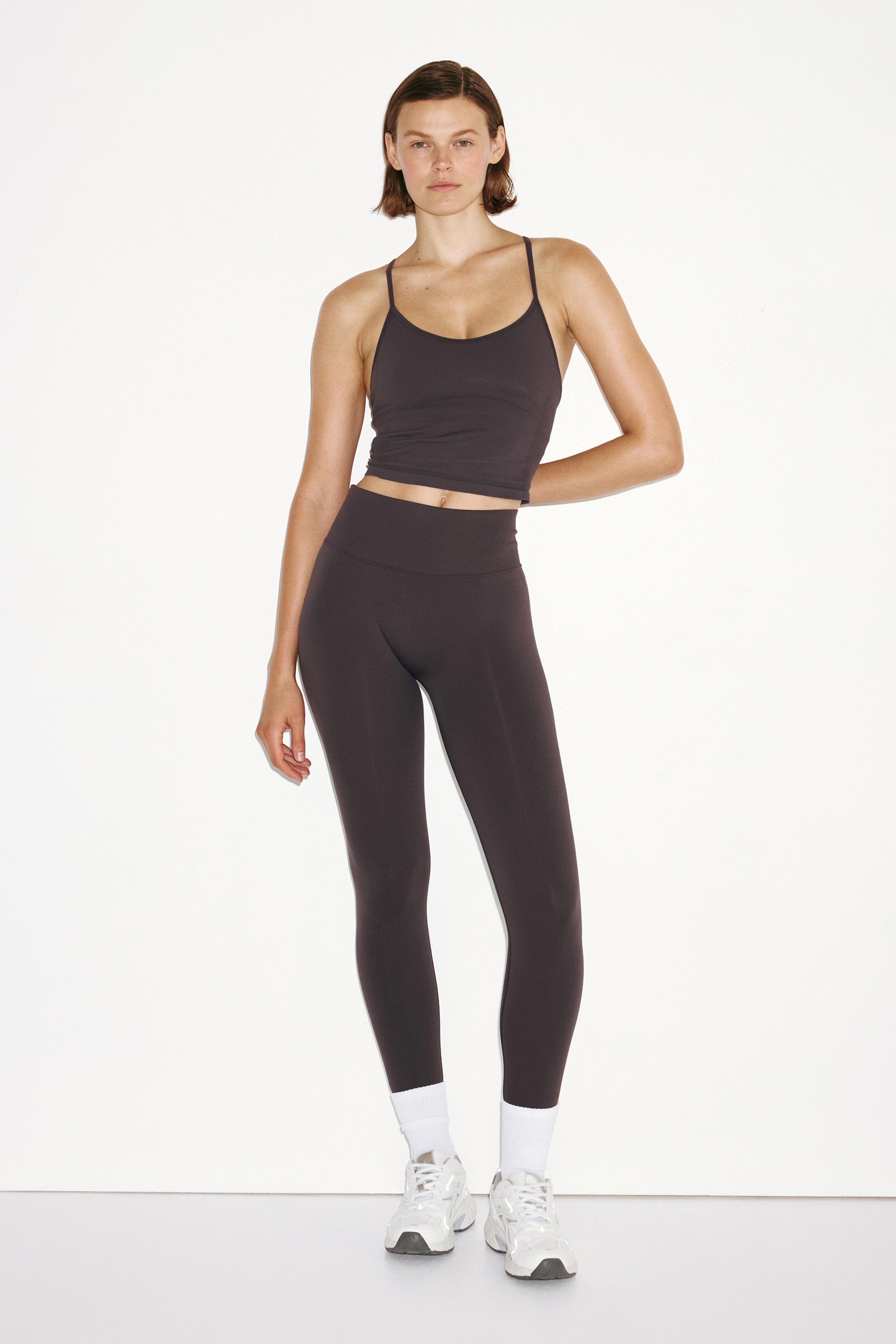 Seamless-treenileggingsit DryMove™ - Tumma kanerva/Musta/Tumma granaattiomena