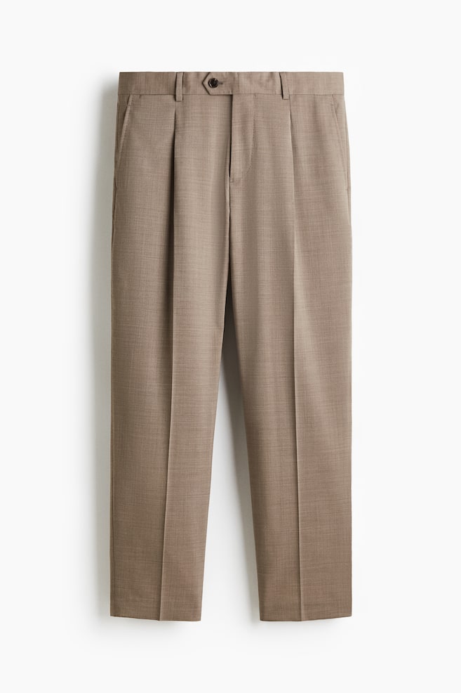 Regular-Fit Wool-Blend Suit Pants - Beige - 1