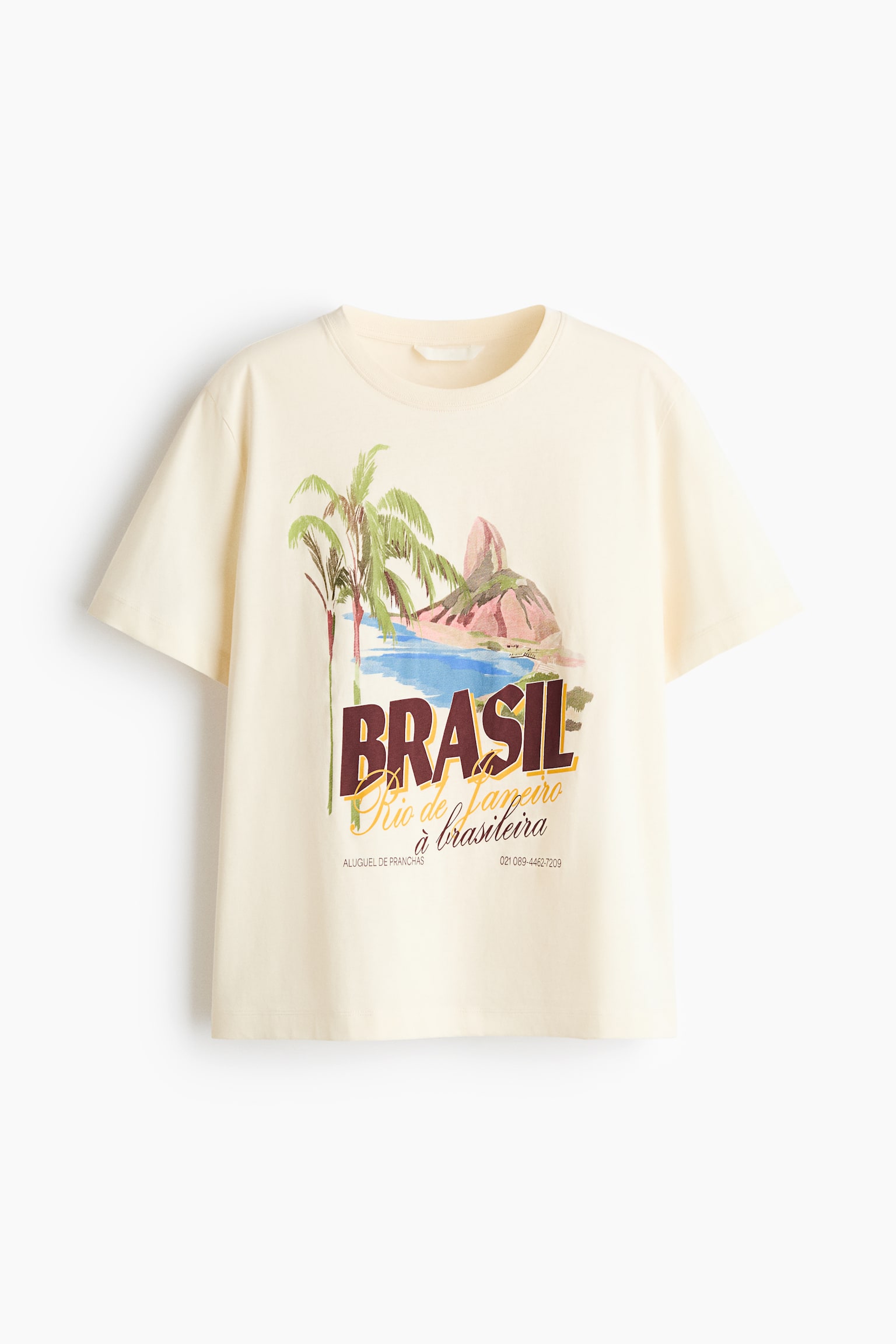 T-shirt z nadrukiem - Kremowy/Brasil/Jasnobeżowy/Atacama/Ciemnobrązowy/Italia/Jasnożółty/Energized/Jasnobeżowy/Paski/Brązowy/Solare/Biały/Milos Island - 1