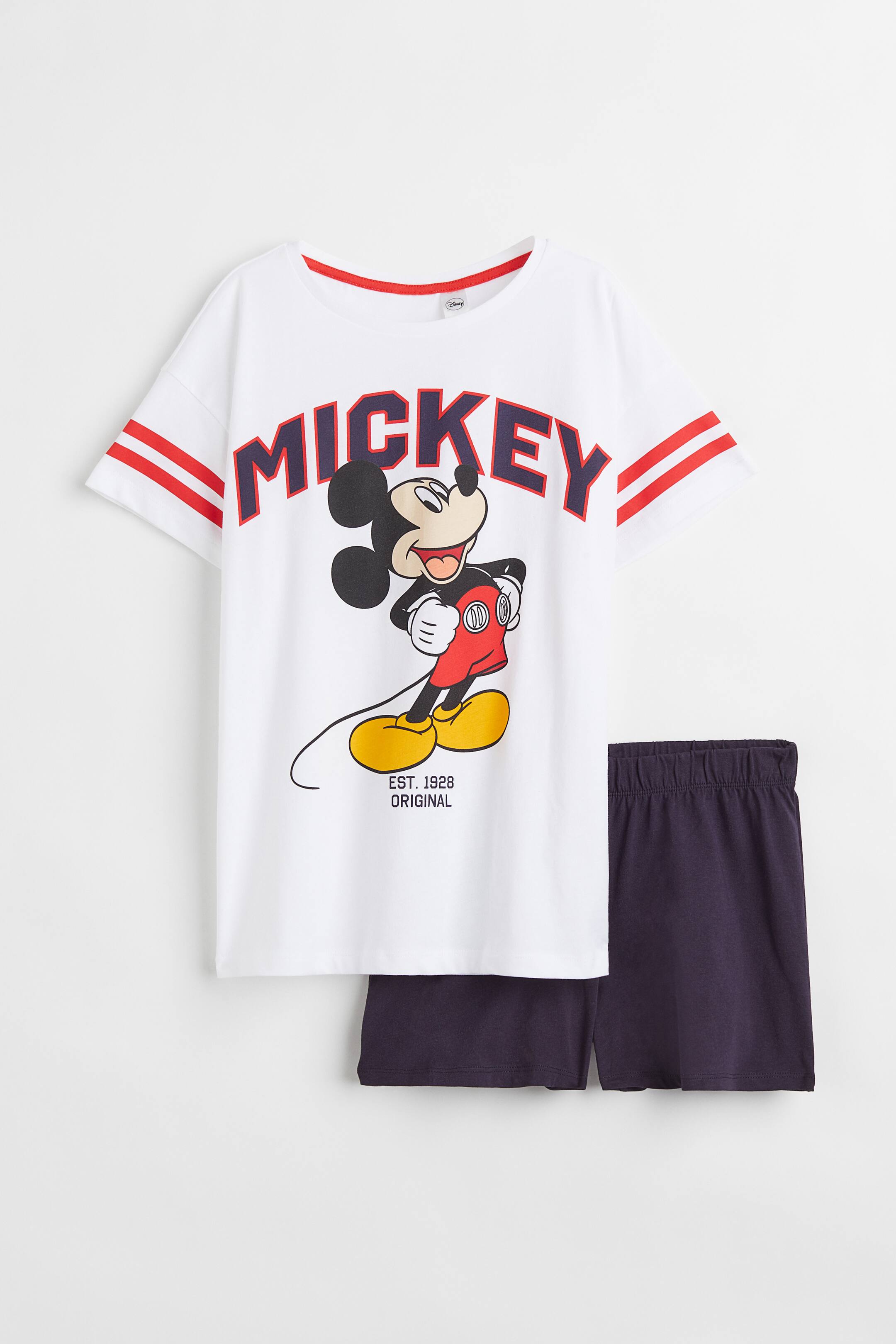 查看大圖: 圖案棉質睡衣套裝 - White/Mickey Mouse - Kids | H&M 1