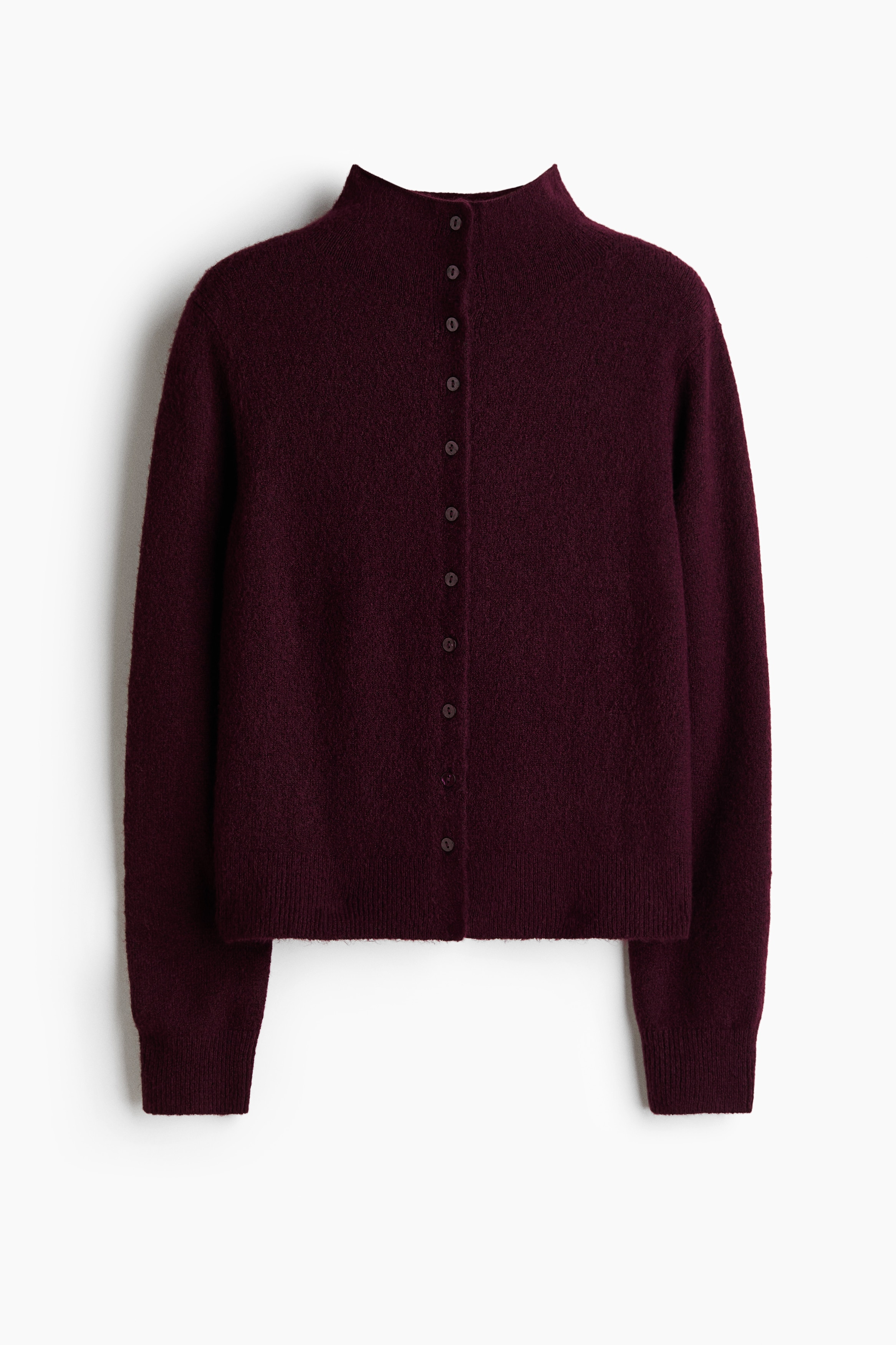 Kardigan z dzianiny bouclé - Burgundowy/Ciemna zieleń khaki/Czarny