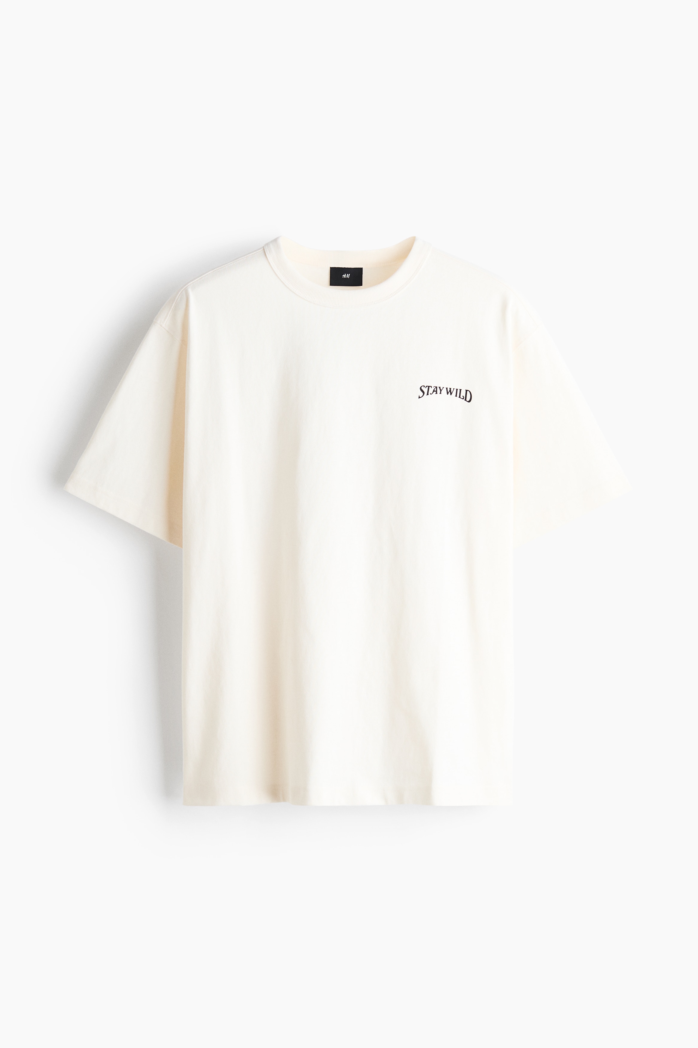 Loose Fit Printed cotton T-shirt - White/Stay Wild/Black/Stay Wild/Dark khaki green/Stay Wild