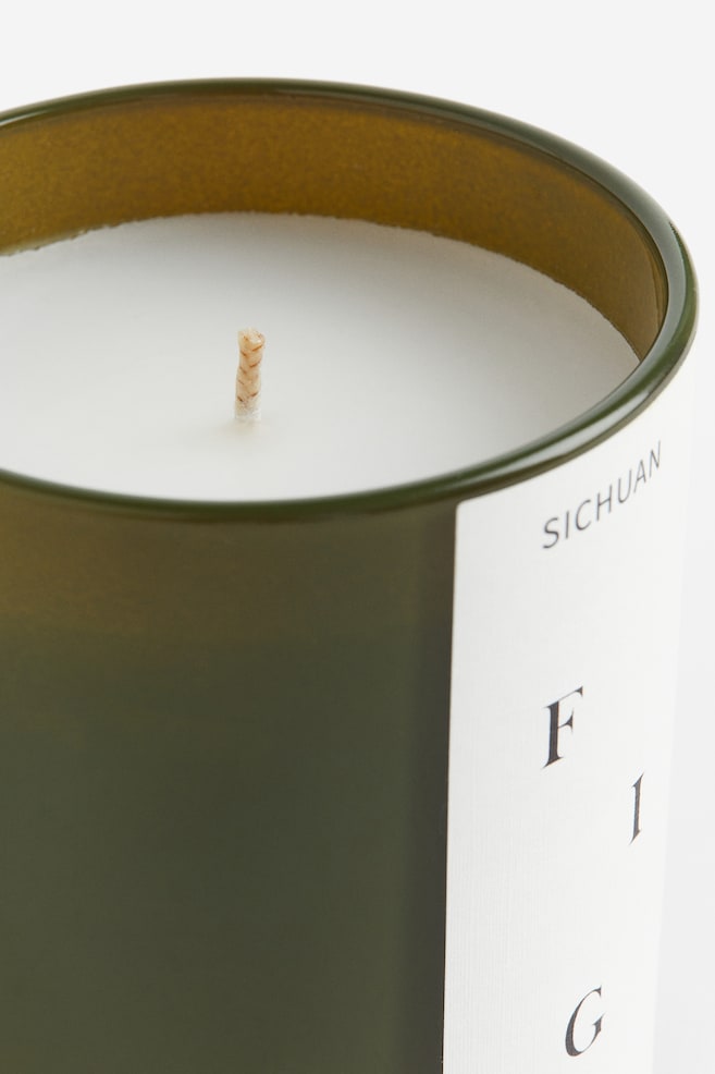 Scented candle in a glass holder - Dark green/Sichuan Fig/Beige/Darjeeling Cotton/Dark beige/Smoky Wood - 4