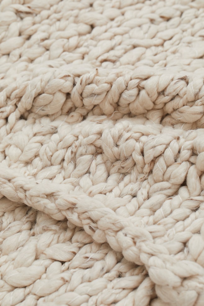 Wool-blend blanket - Light beige - 4