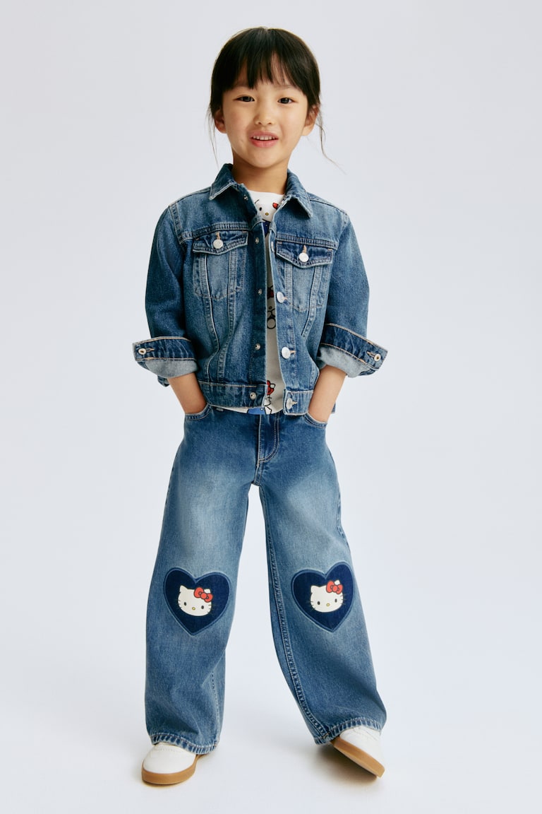 Printed Wide Leg Jeans