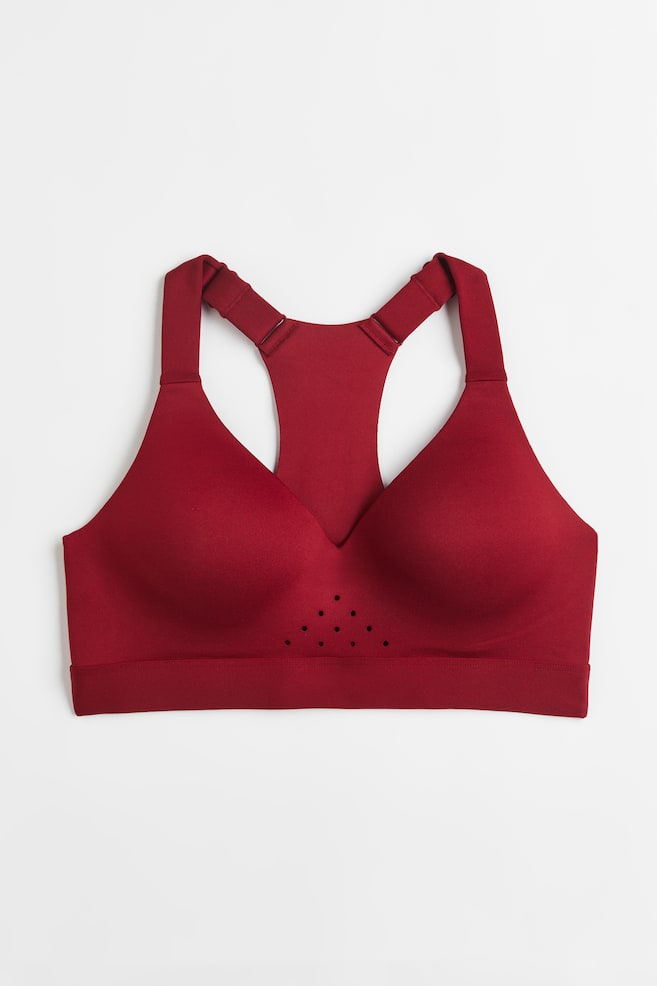High Support Sports bra - Dark red/Black - 1