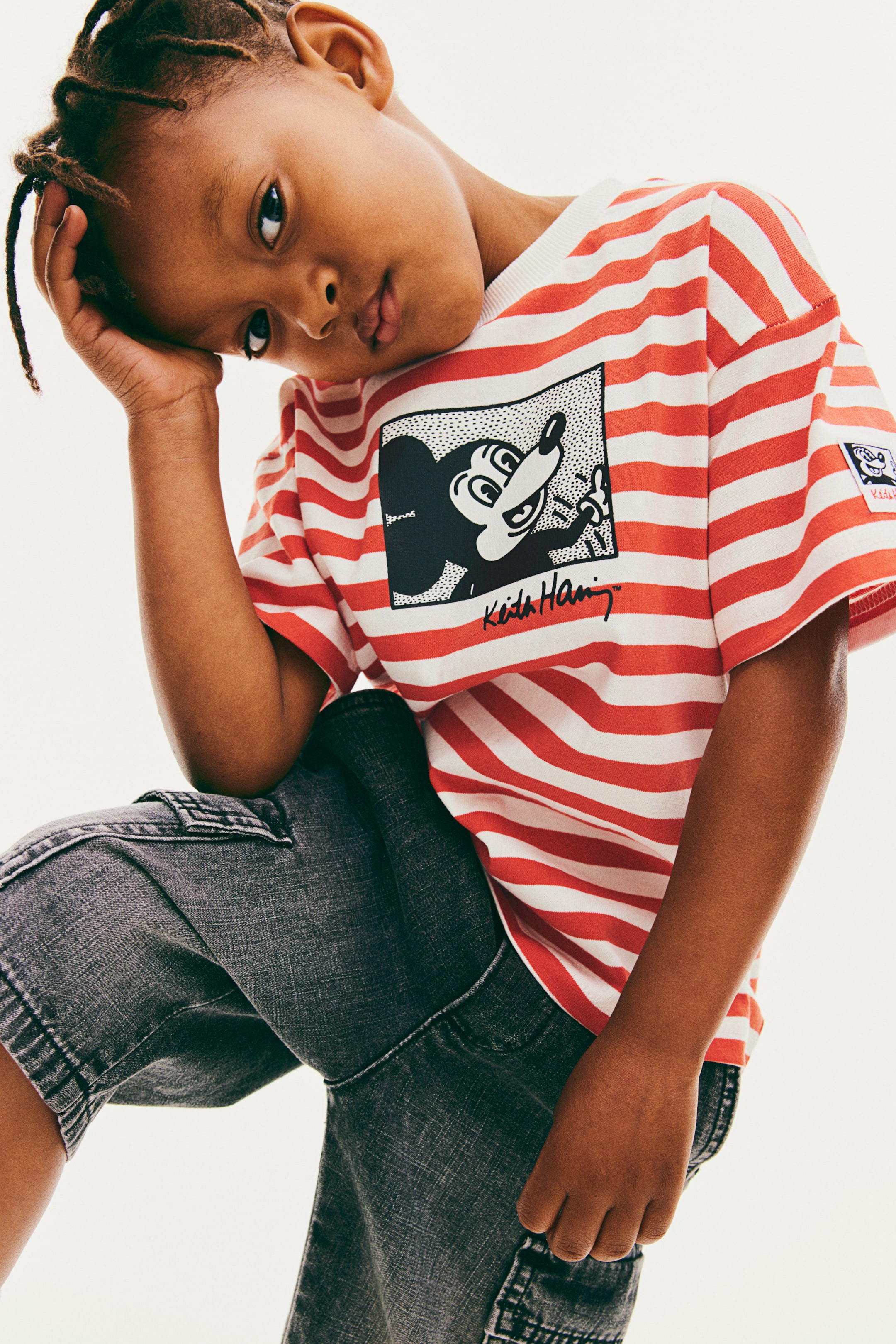 Printed T-shirt - Cream/Striped - Kids | H&M GB 2