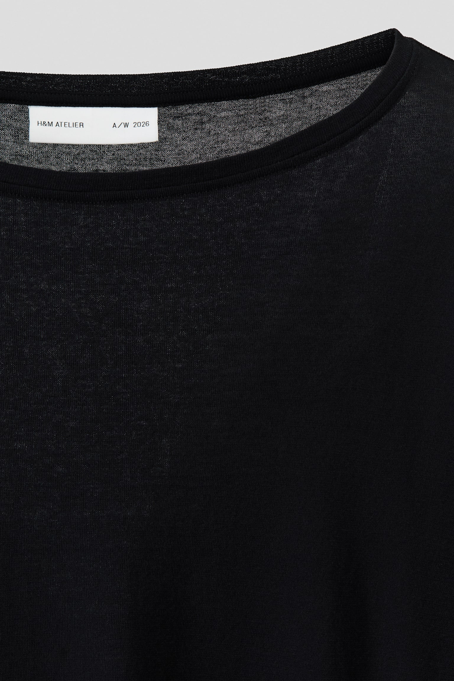 Мужская футболка H&M Relaxed-Fit Long-Sleeved Cotton, цвет: Чёрный — фото 7