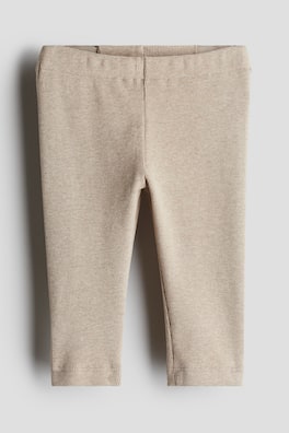 Ribbade leggings i bomull
