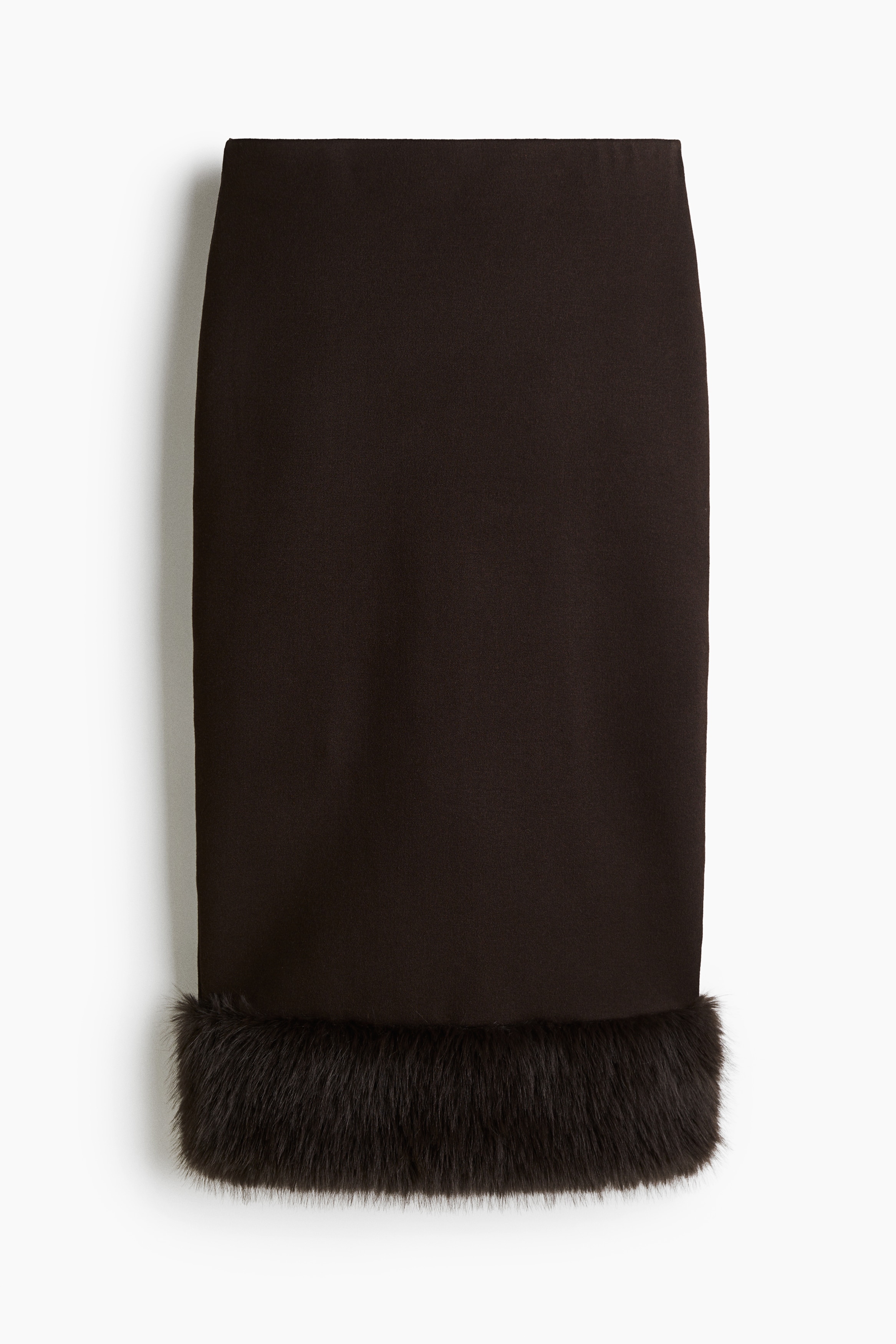 Fine-knit pencil skirt - Dark brown