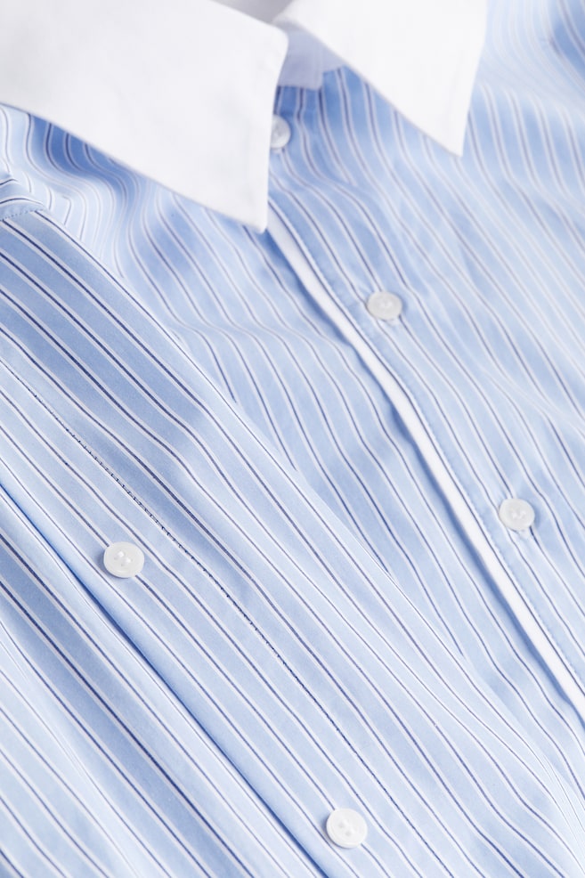 Chemise courte à boutons - Bleu clair/rayé - 5