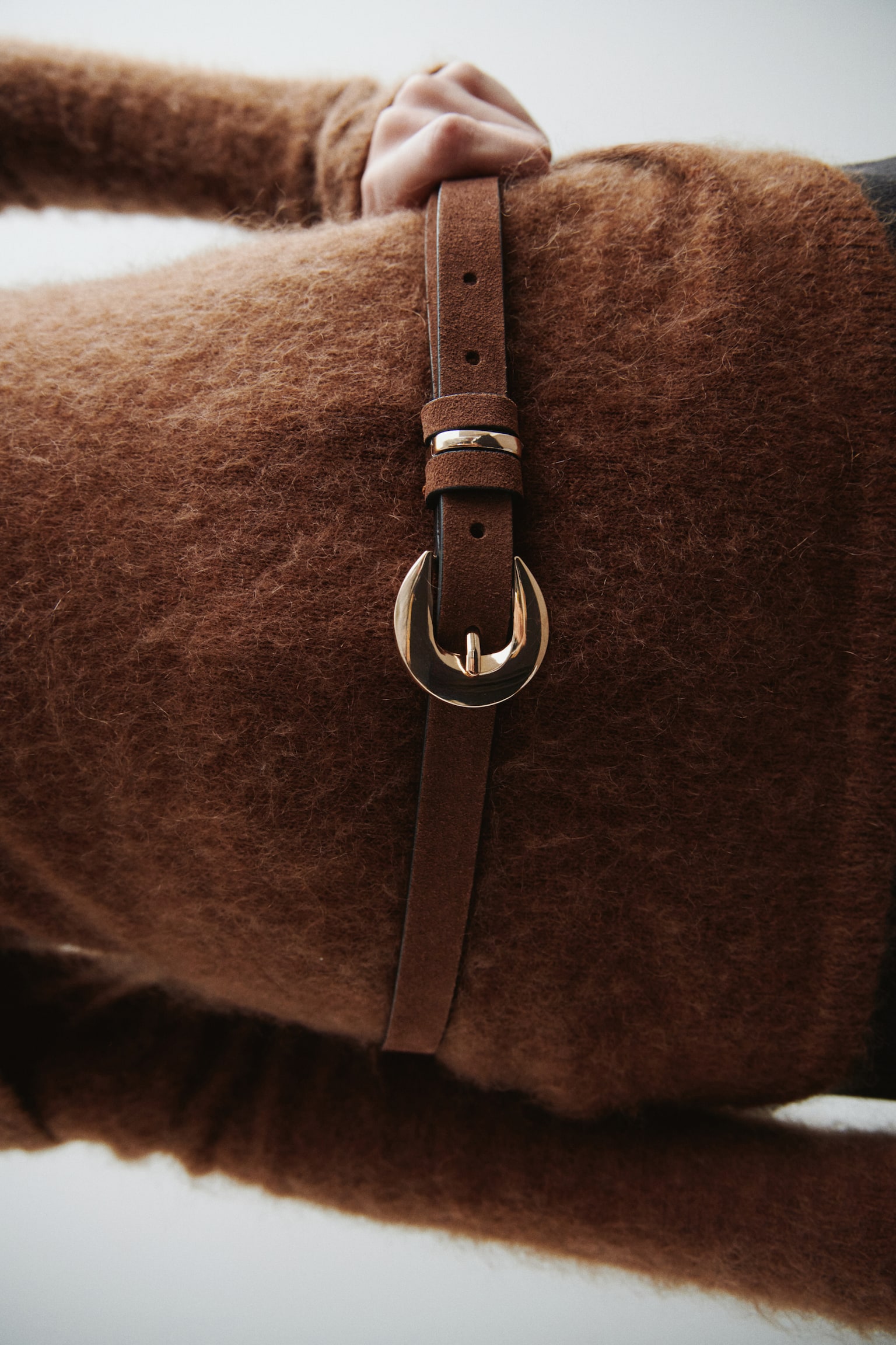 Leather belt - Dark brown/Black - 4