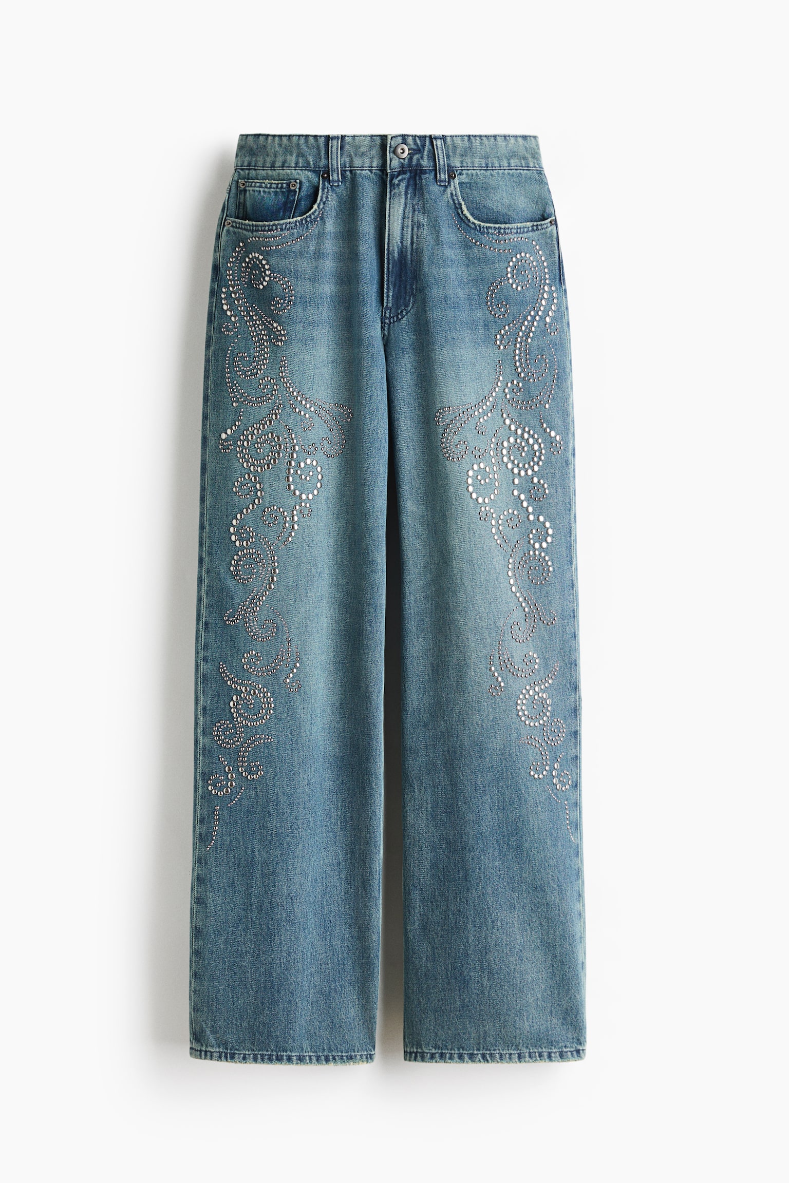 Женские джинсы H&M Straight Regular-Waist, цвет: Светлый джинсовый синий — фото 1