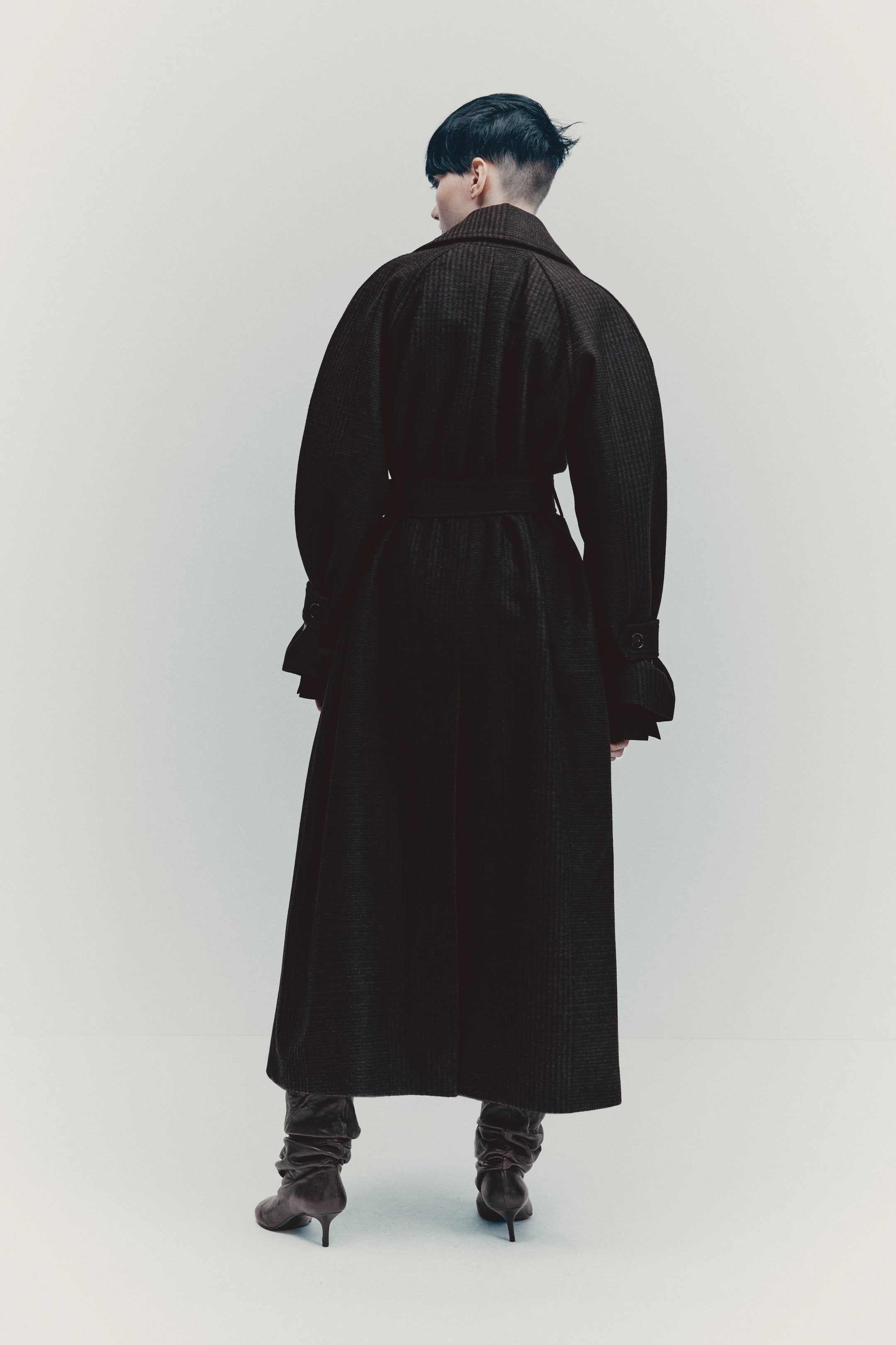 View larger image: Wool-blend coat - Dark brown/Checked - Ladies | H&M 4