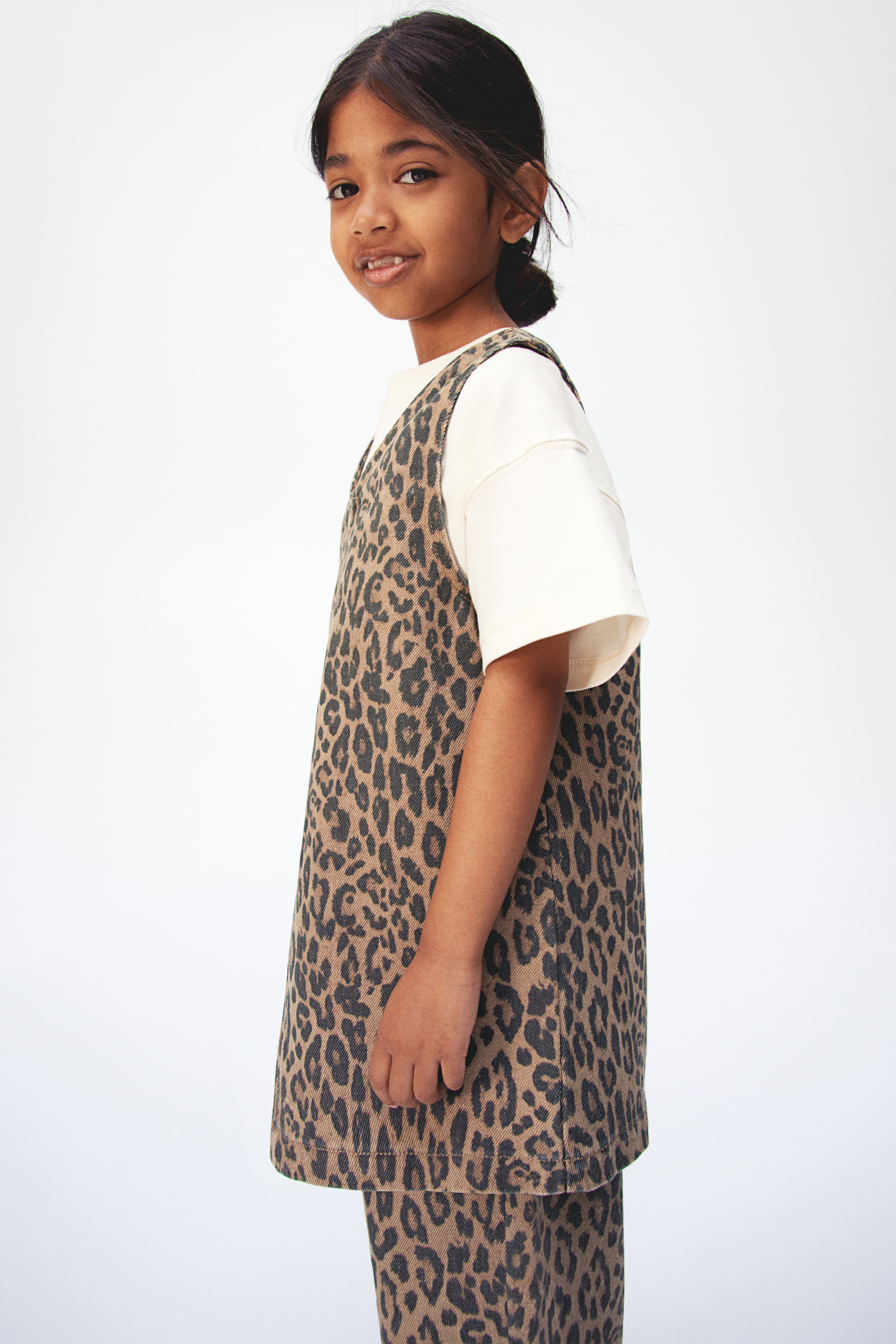 A Line Dress Brown leopard Kids H M CA