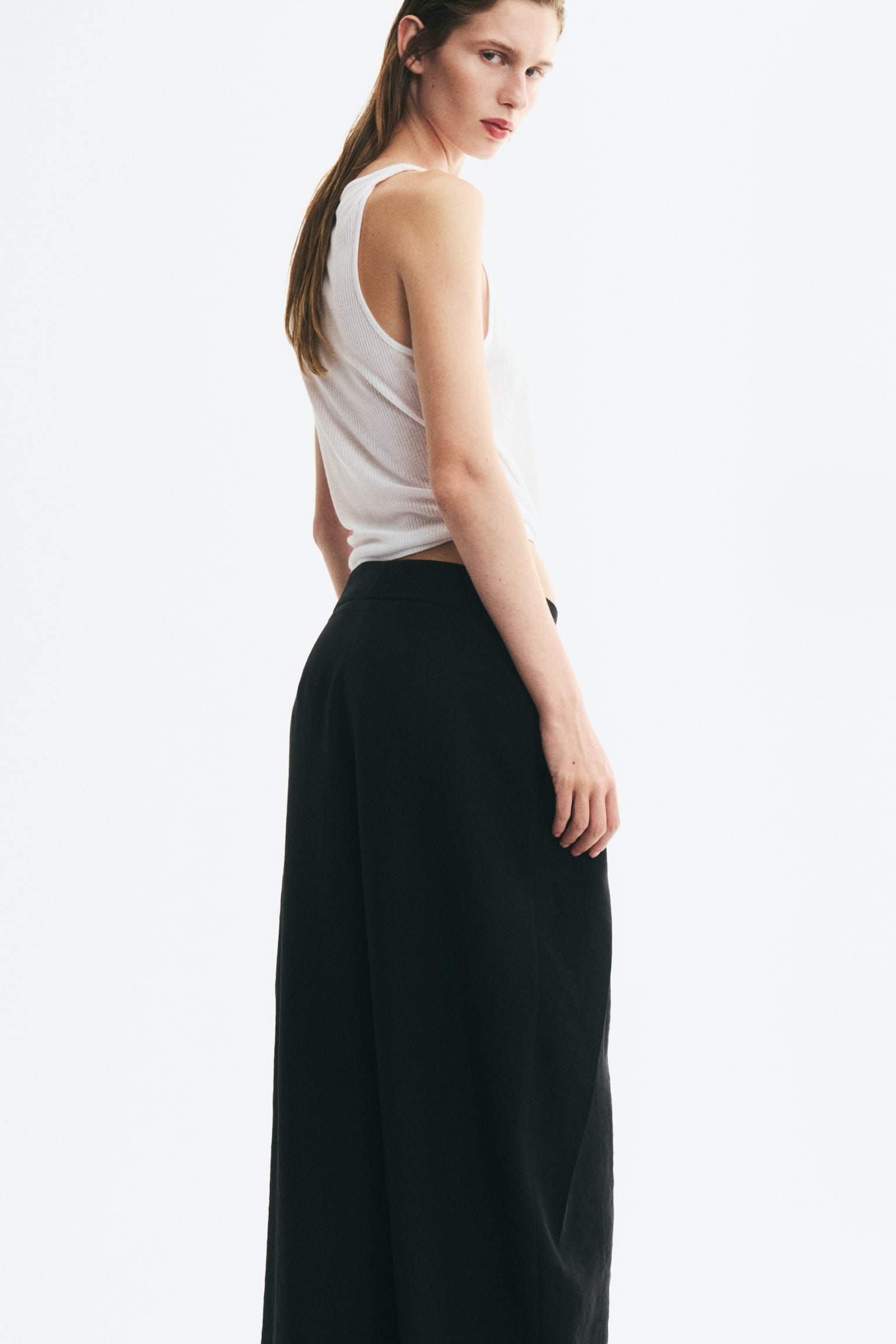 Женские брюки H&M Wrap-Detail Barrel, цвет: Чёрный — фото 6