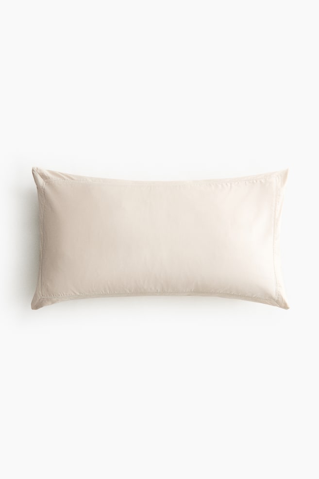 Taie d'oreiller en coton égyptien - Beige clair/Taupe/Blanc - 1