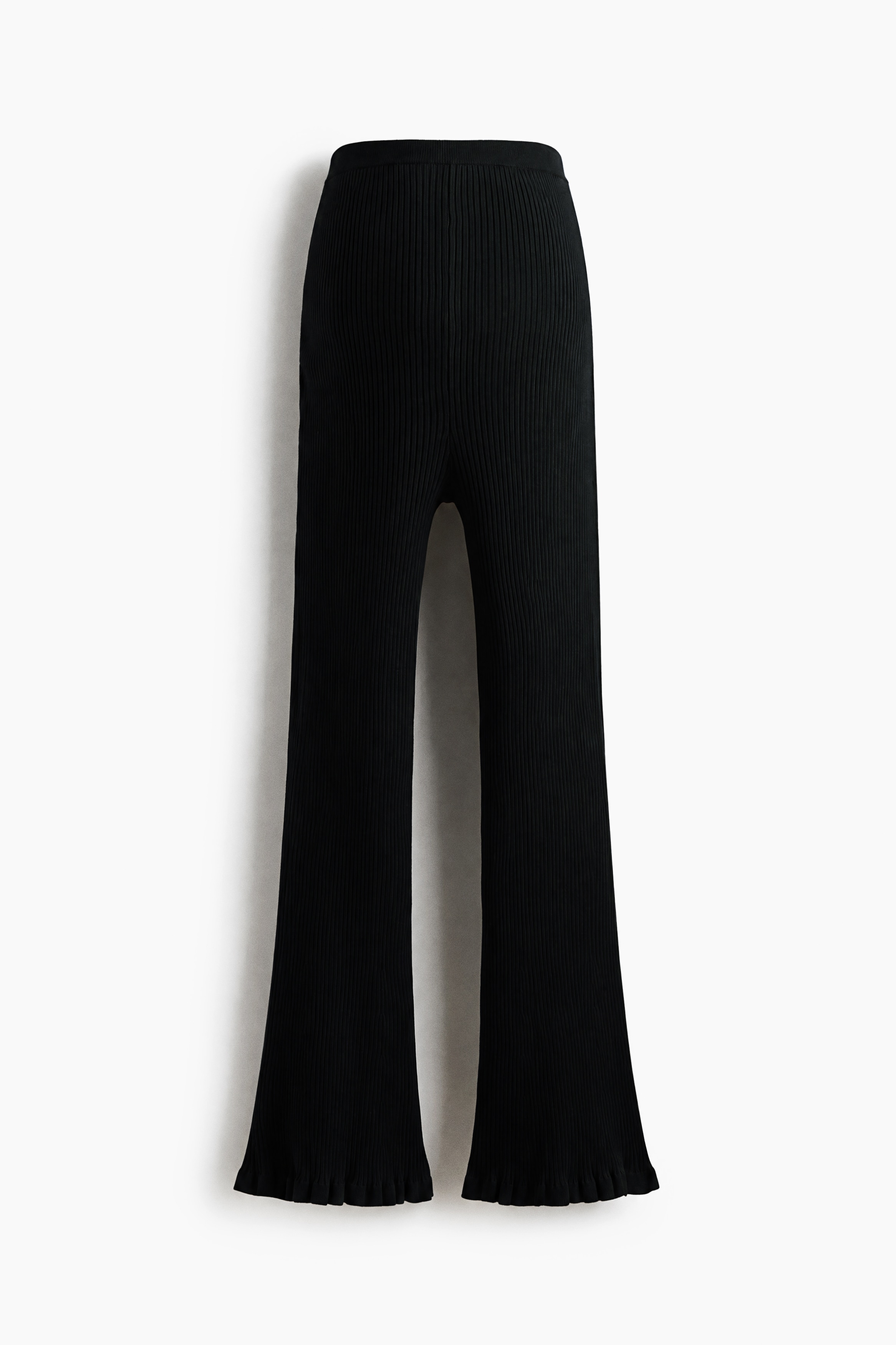MAMA Flared rib-knit trousers - Black