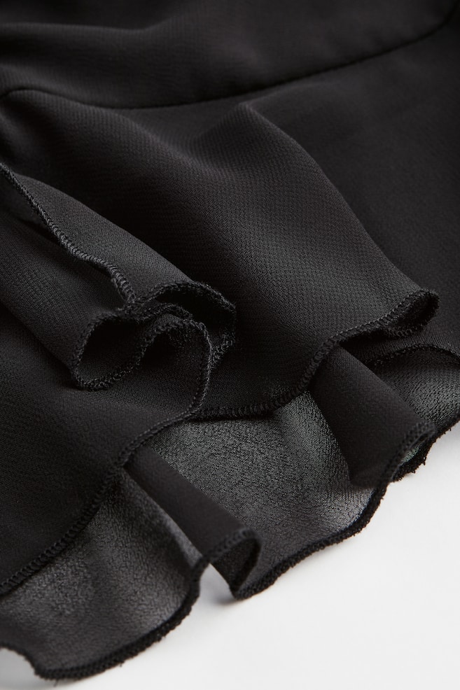 Drawstring-detail chiffon blouse - Black - 7