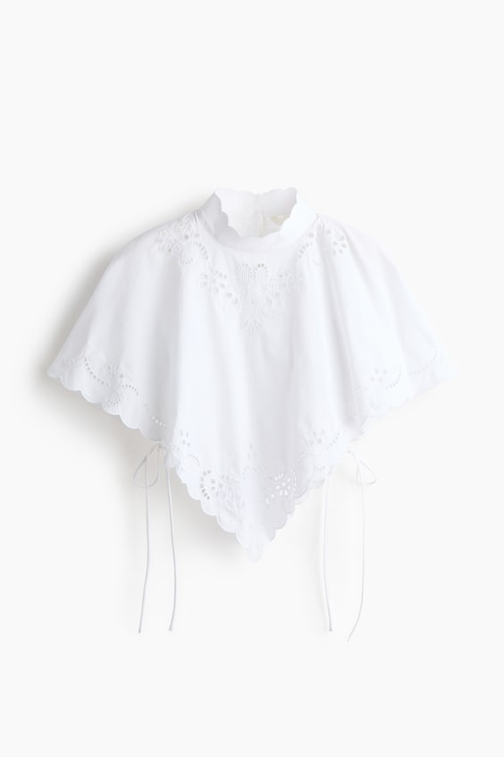 Женские топы H&M Cape Top with Eyelet Embroidery