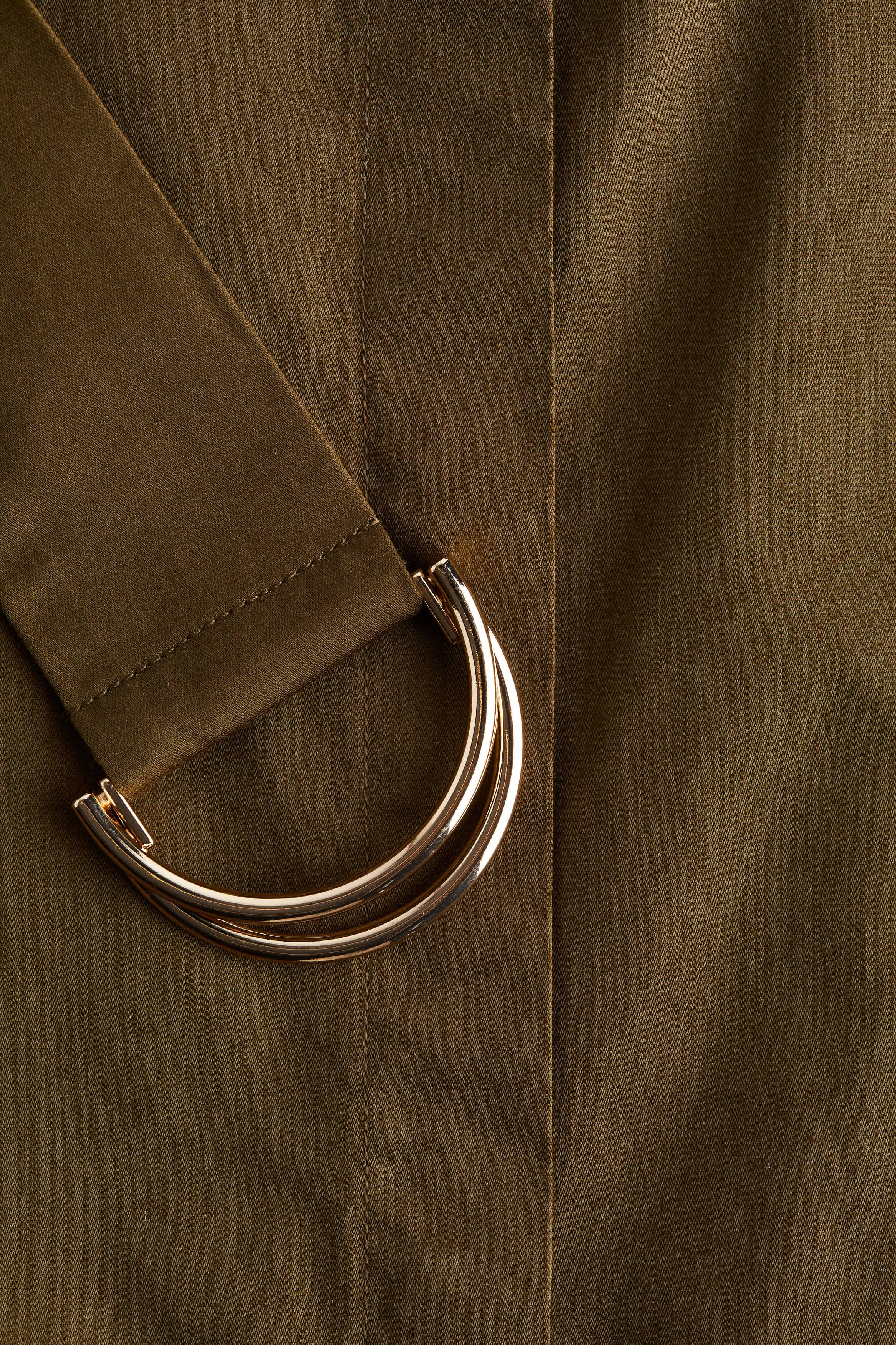 Belted poplin shirt dress