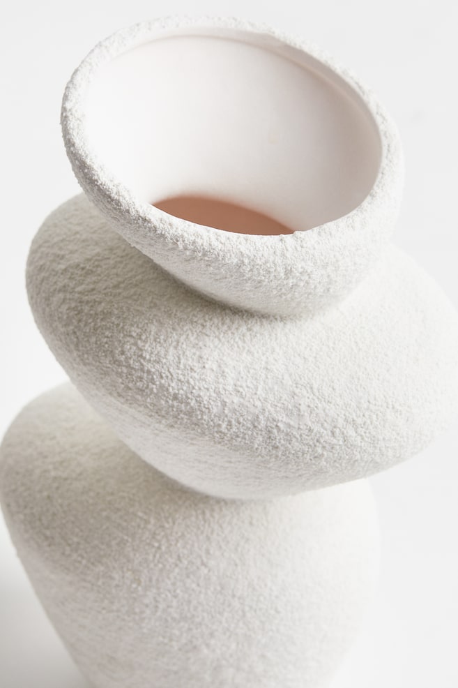 Vase aus Steingut - Weiß - 2