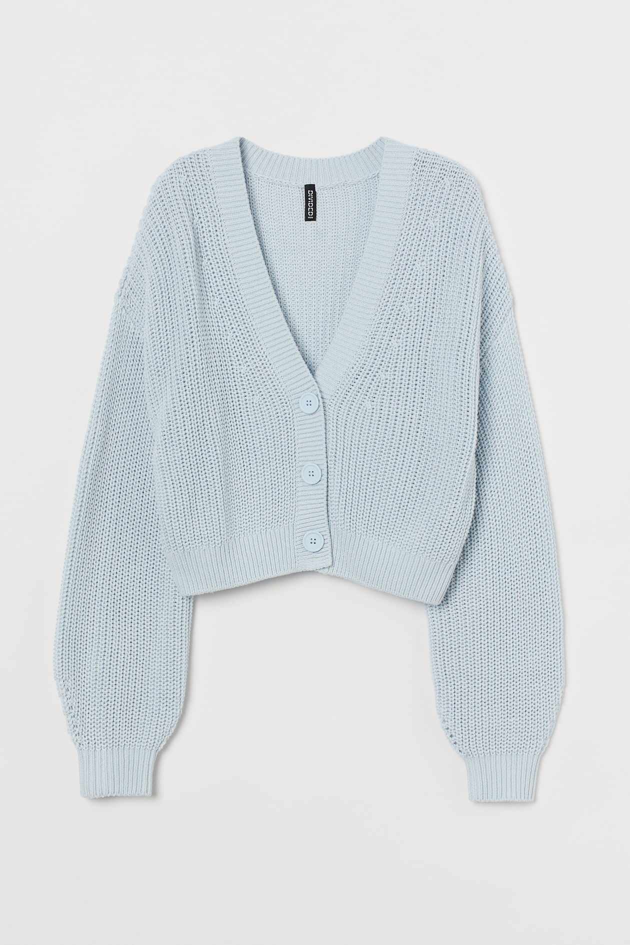 Cropped Cardigan - V-neck - Long sleeve - Light blue - Ladies | H&M US