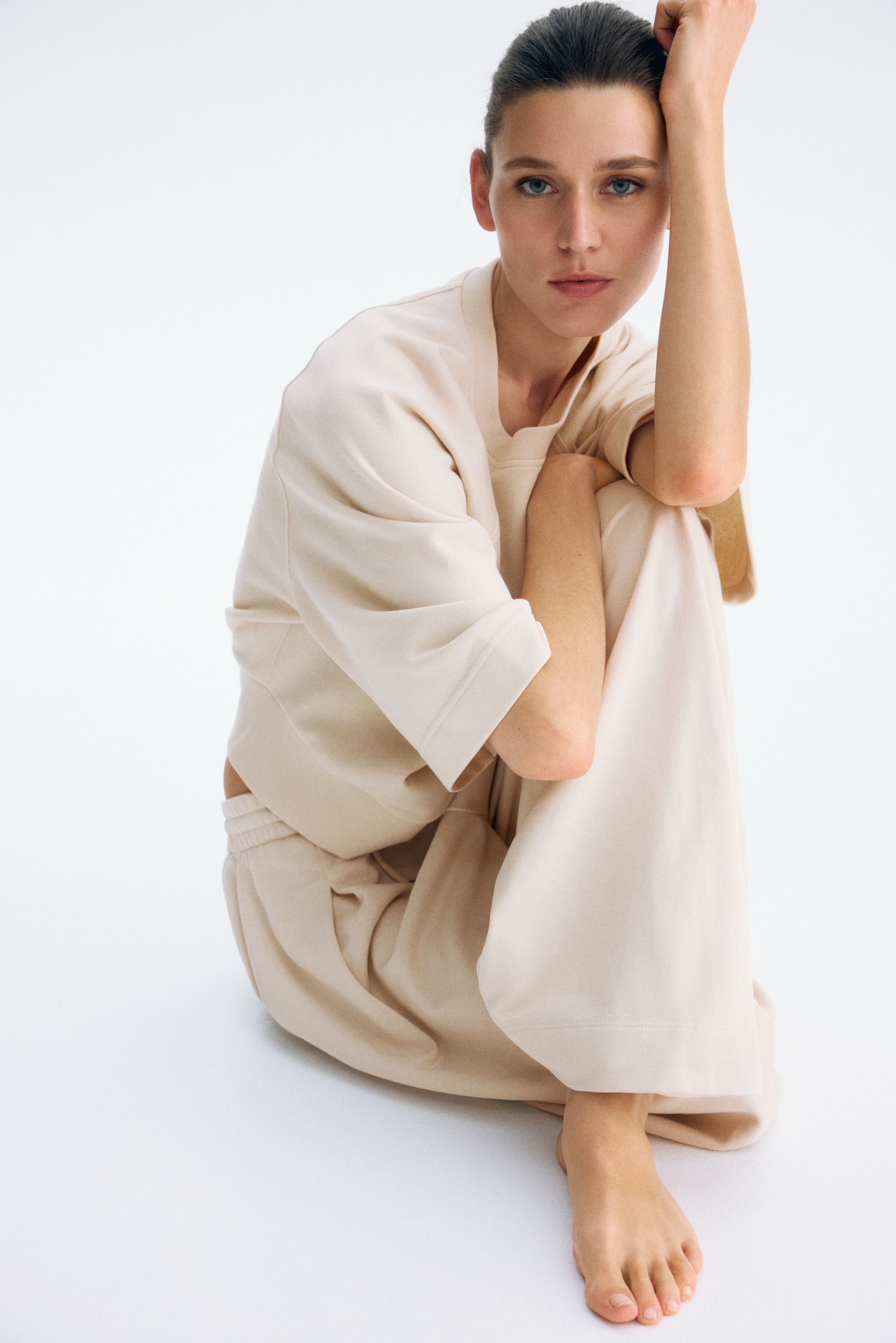 Sweat - Beige clair/Beige foncé/Bordeaux