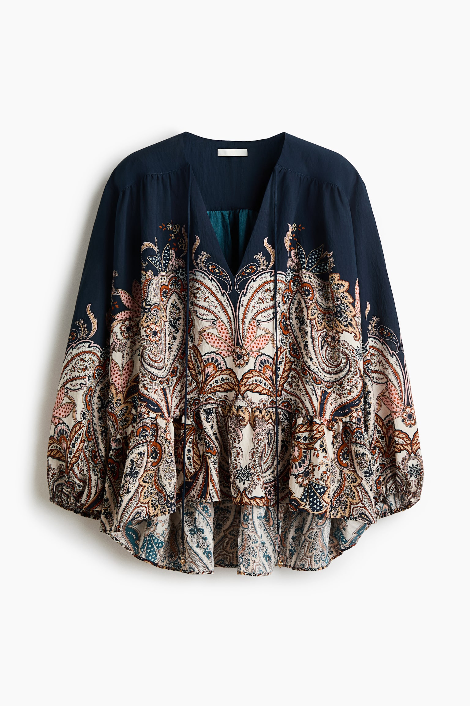 Oversized blouse - Dark blue/Paisley pattern - 2