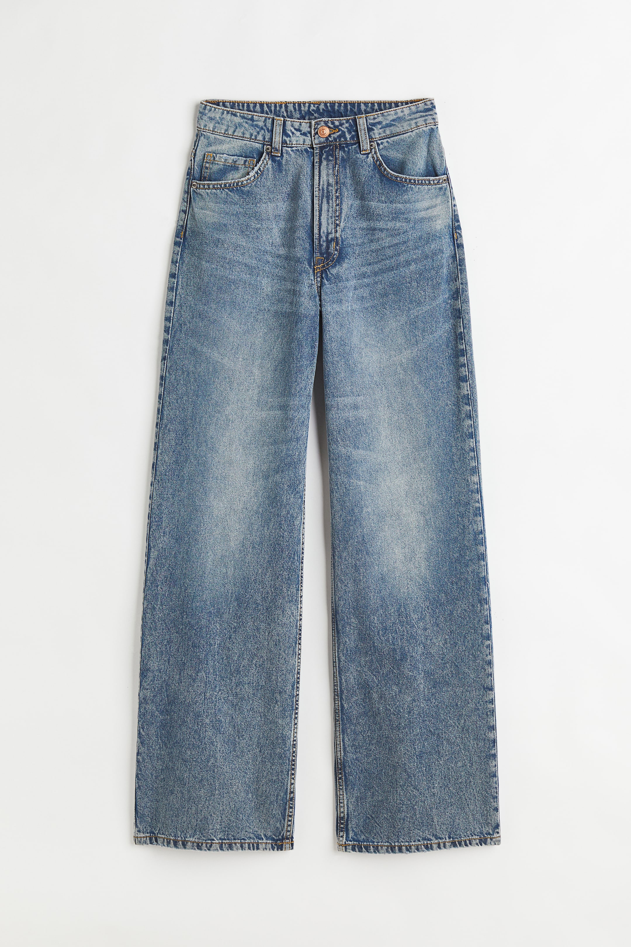 Wide High Jeans - High waist - Long - Denim blue - Ladies | H&M GB