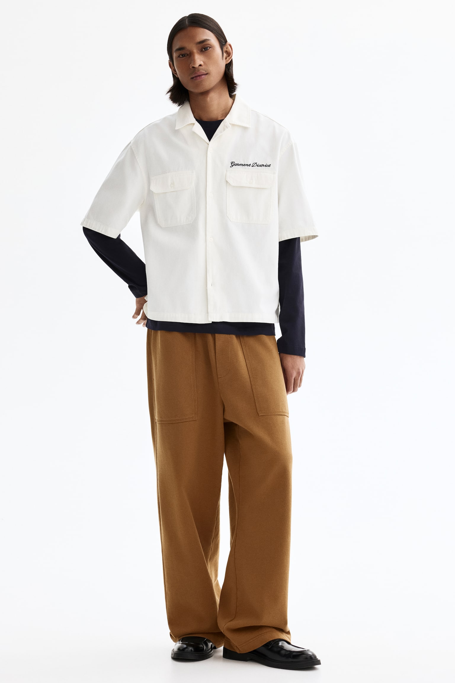 Relaxed Fit Cotton joggers - Dark beige/Dark grey - 2