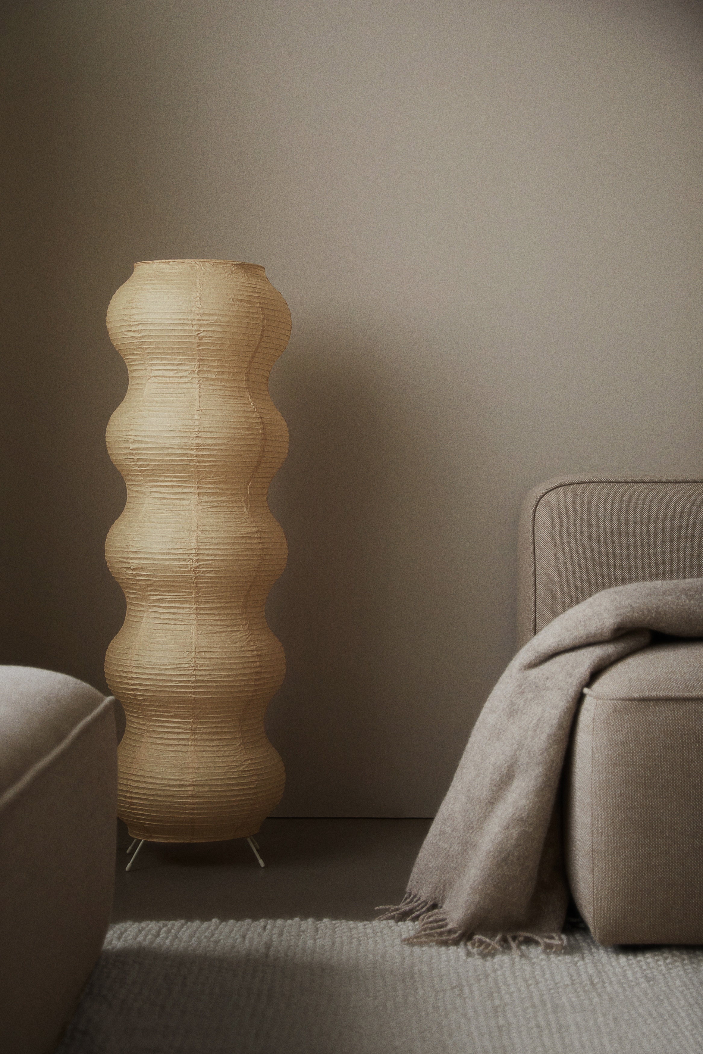 Rice paper floor lamp - Light beige