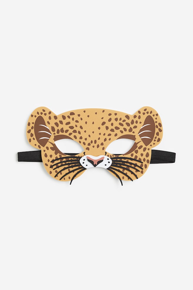Masque de déguisement d'inspiration animale - Jaune foncé/léopard - 1