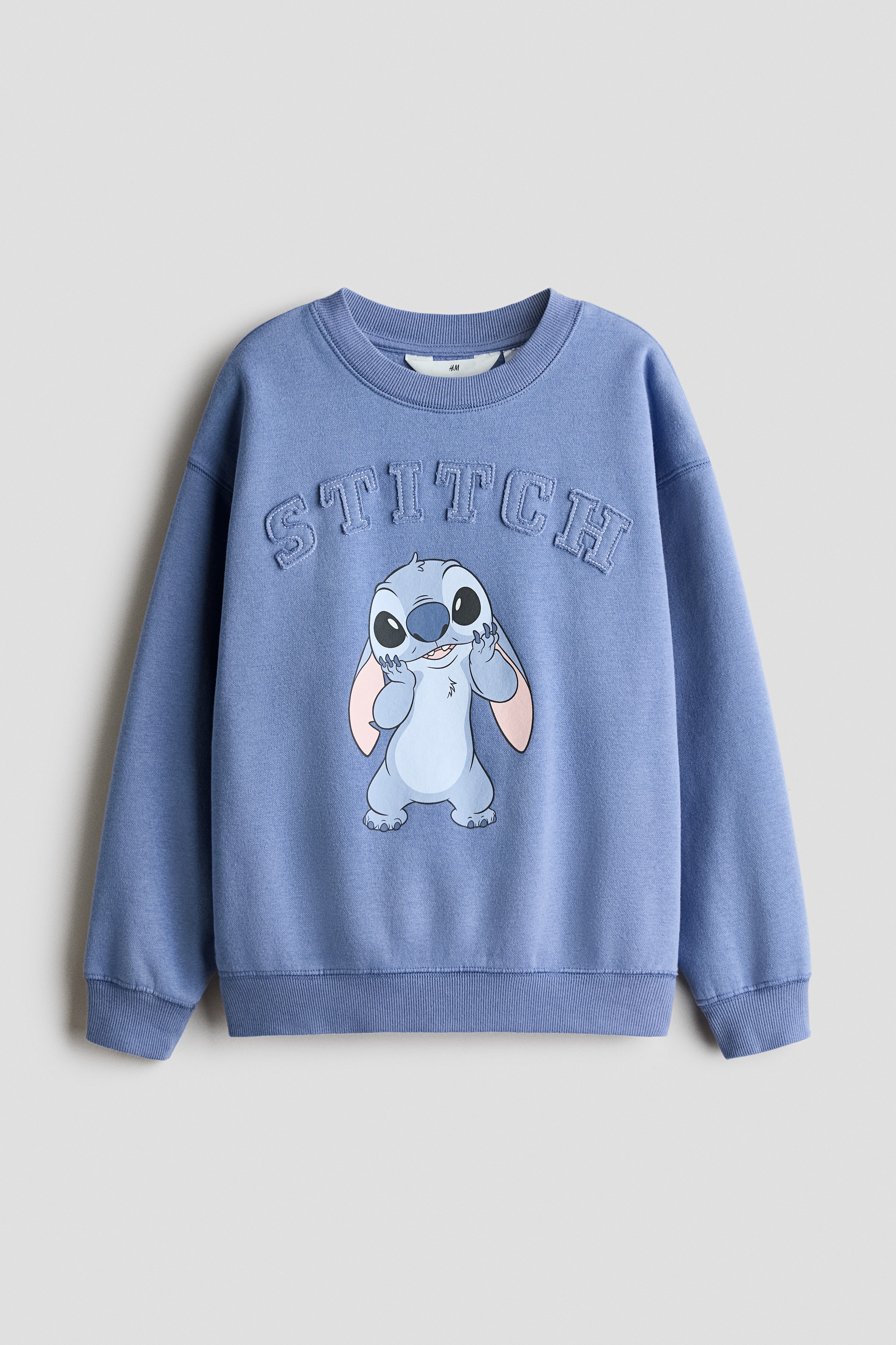 Oversized Sweatshirt with Printed Motif - Dusty blue/Lilo & Stitch
