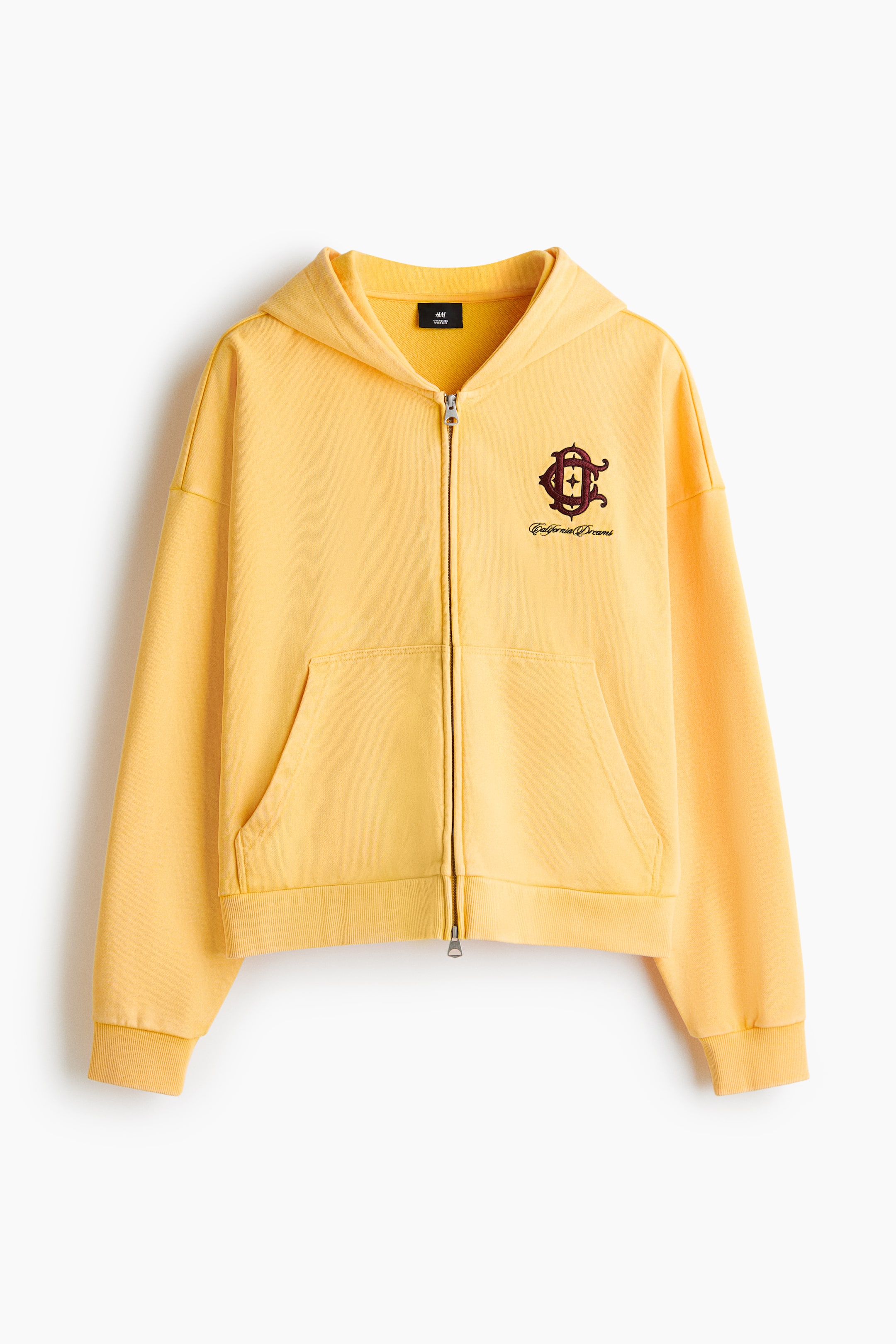 Ampliar la imagen: Sudadera cuadrada Oversized Fit con zíper - Yellow/California dreams - Men | H&M MX 1