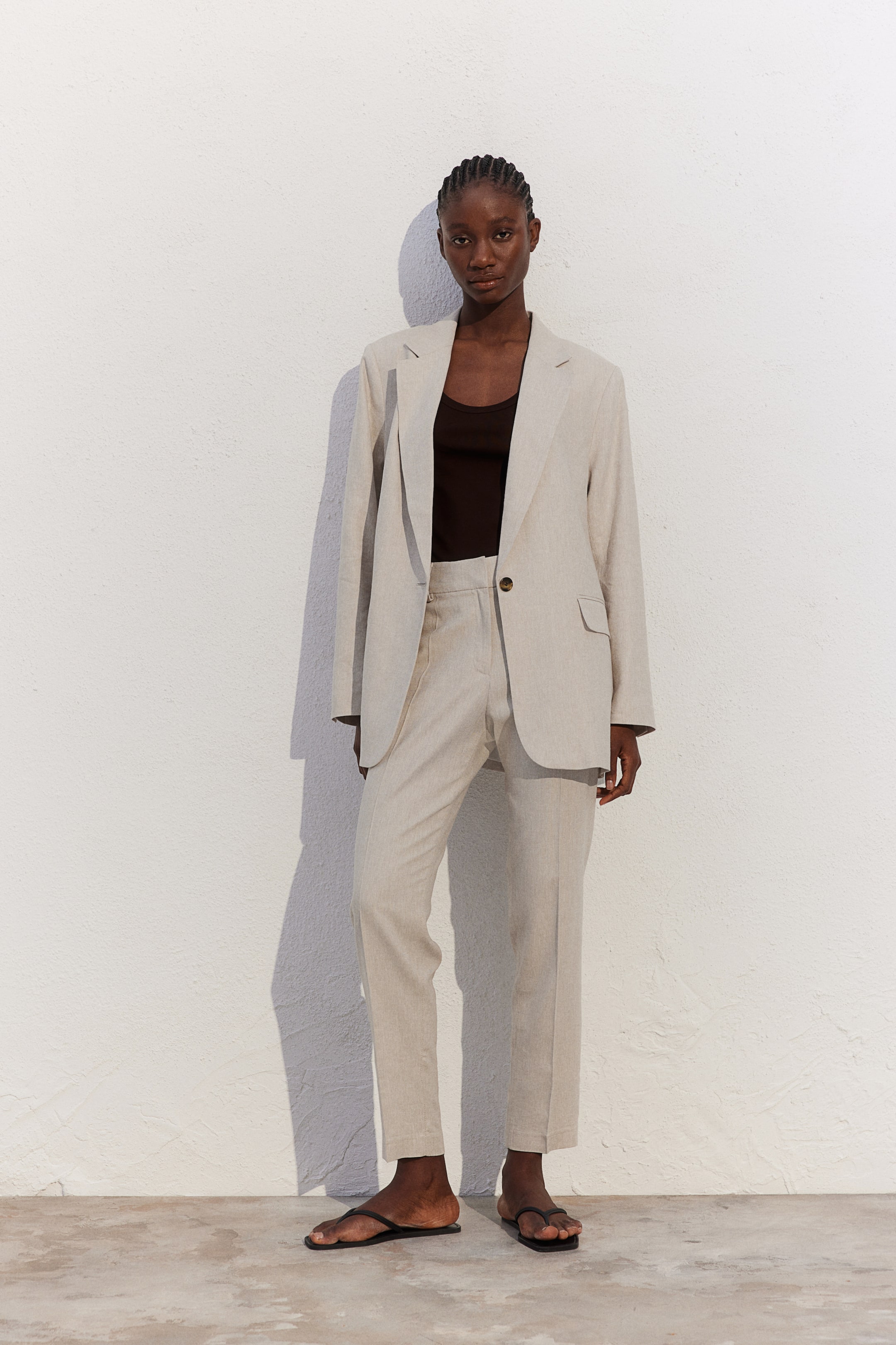 Linen-blend Pants