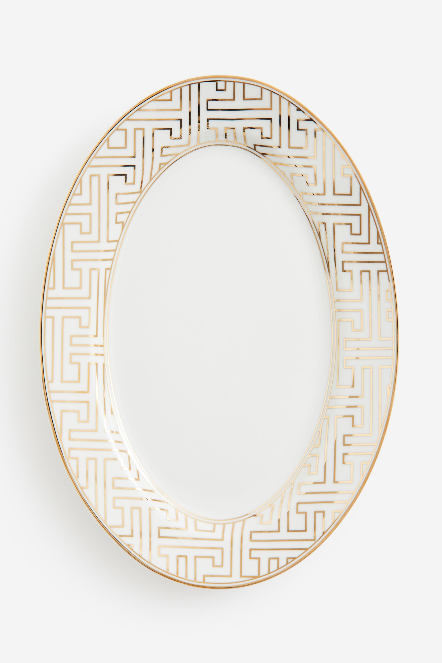 Porcelain serving plate - White/Gold-coloured - 1