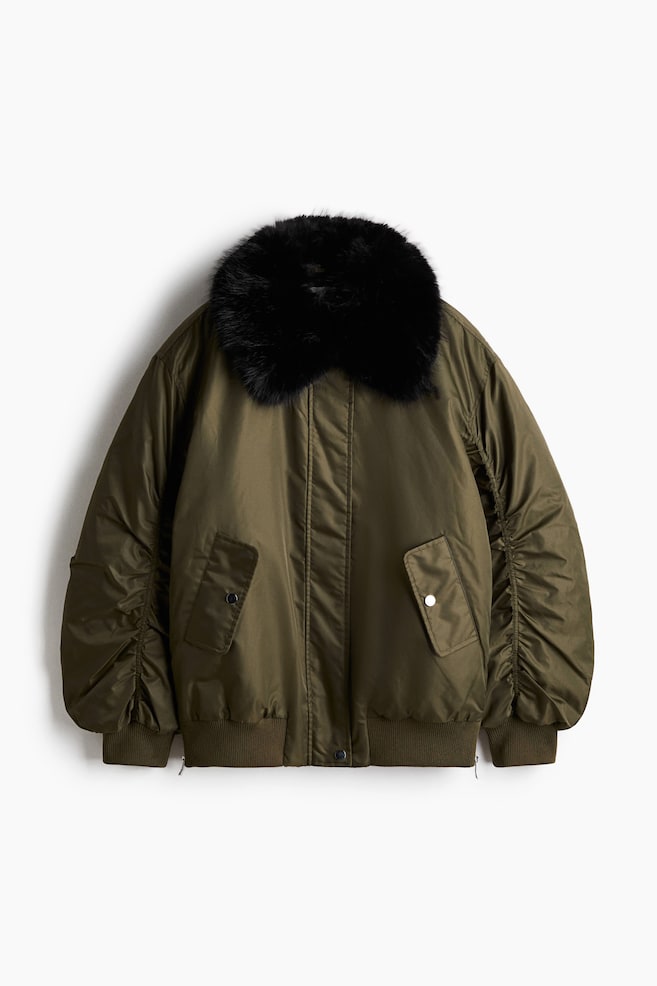Cazadora bomber acolchada oversize - Verde caqui oscuro - 1