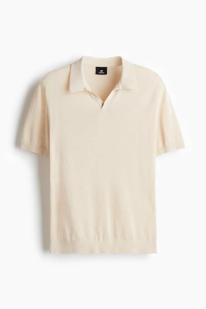 Regular-Fit V-Neck Polo Shirt - Beige/Green/Dark brown - 1