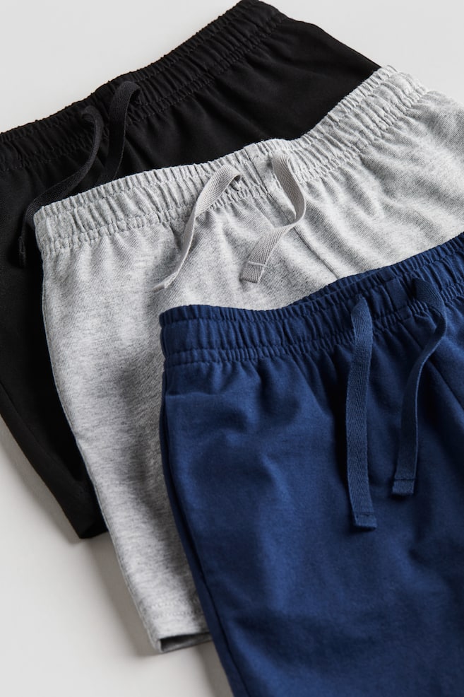 3-pack cotton jersey shorts - Navy blue/Light grey marl/Dark grey/Light grey - 2