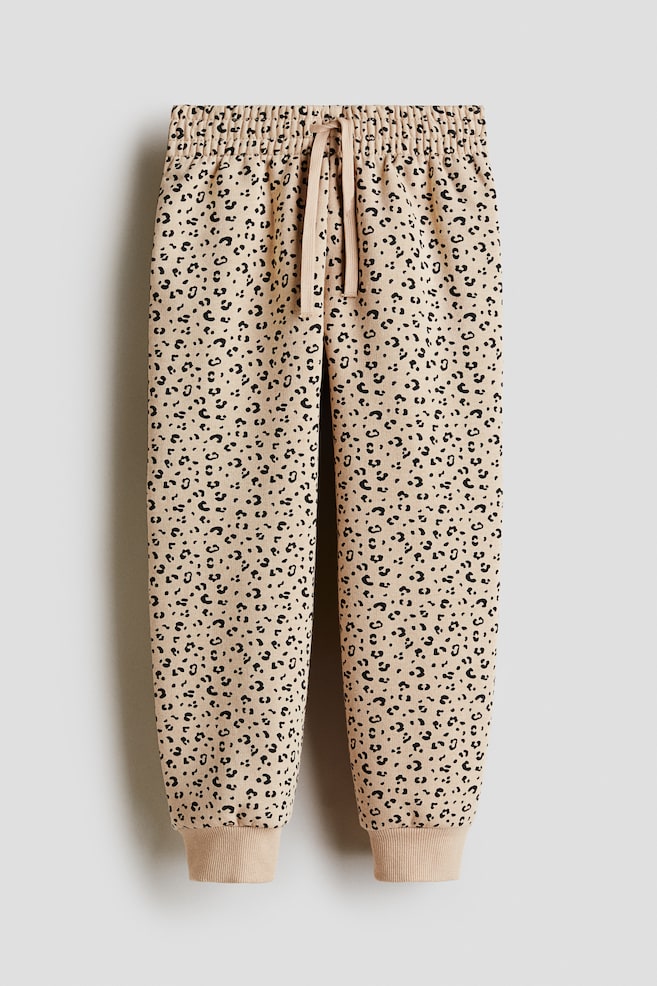 Joggers con interior cepillado - Beige/Estampado de leopardo/Blanco/Corazones/Rosa/Corazones/Gris oscuro/Corazones/Blanco/Corazones/Verde salvia/Corazones - 1