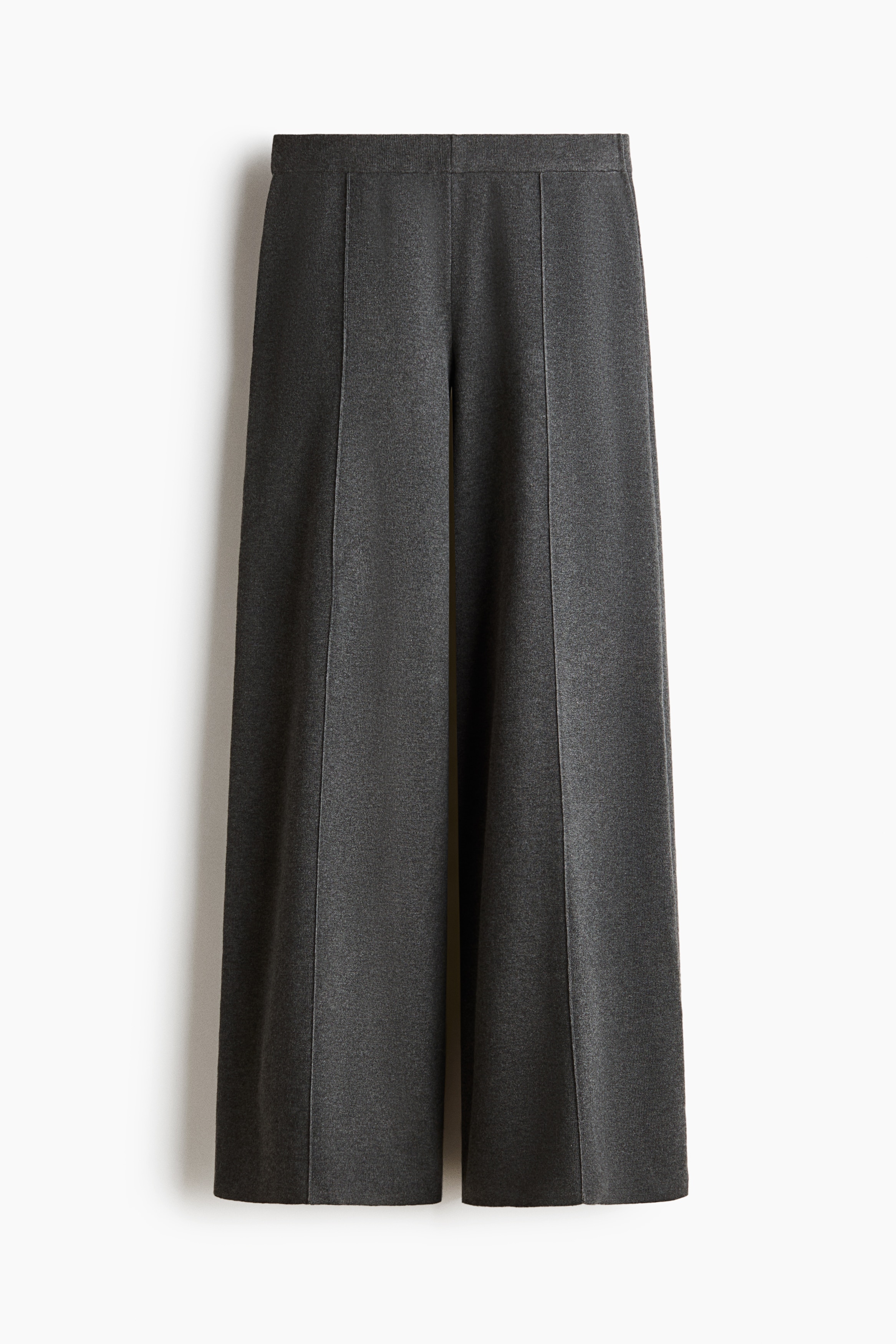 Fijngebreide wijde broek - Donkergrijs gemêleerd/Lichtbeige gemêleerd/Bordeauxrood/Marineblauw/Bordeauxrood