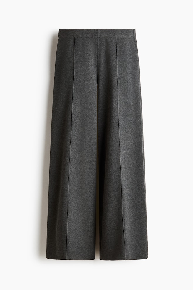 Weite Feinstrick-Hose - Dunkelgraumeliert/Weinrot/Hellbeigemeliert/Marineblau - 1