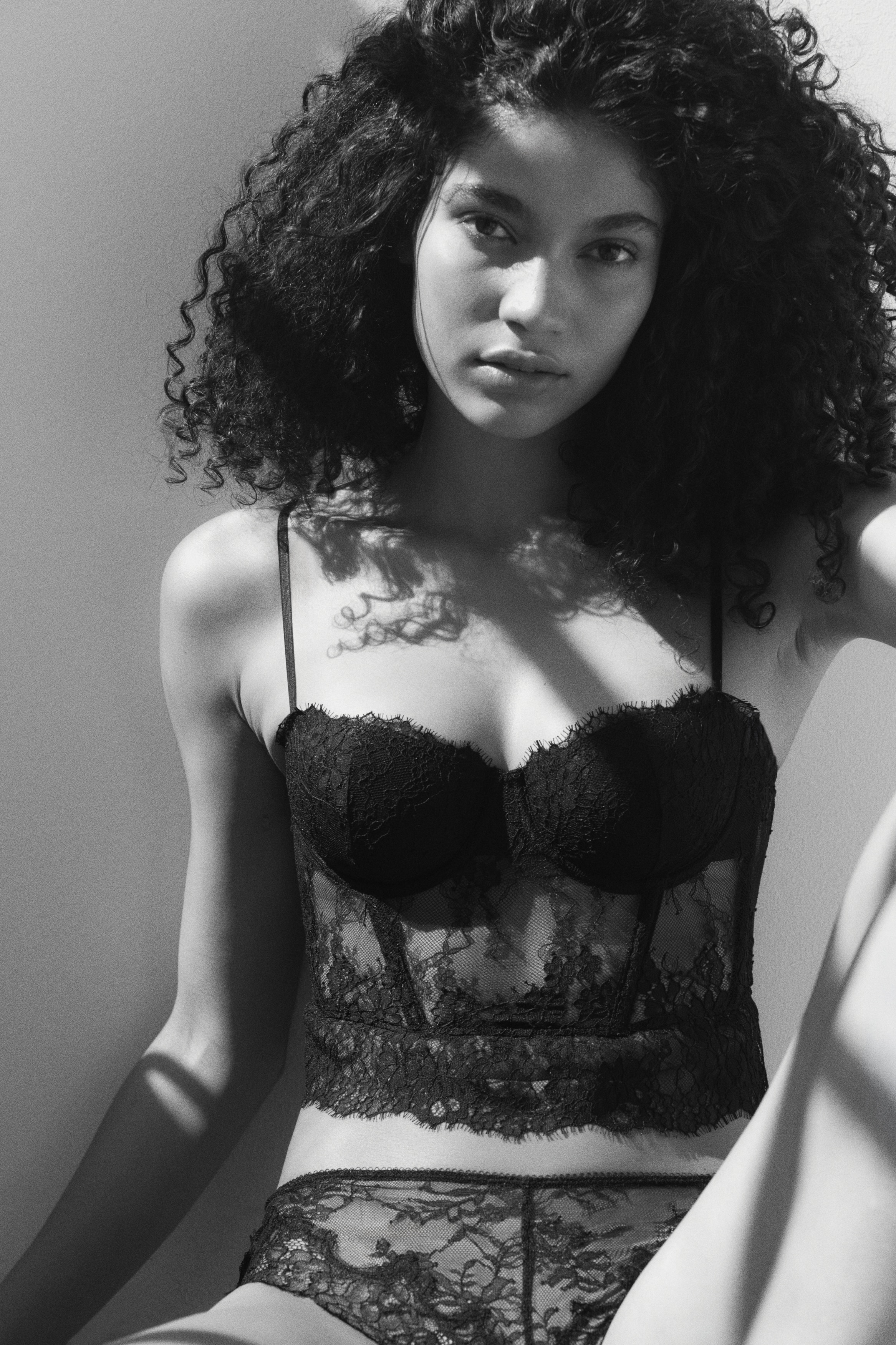 Lace bustier - Black