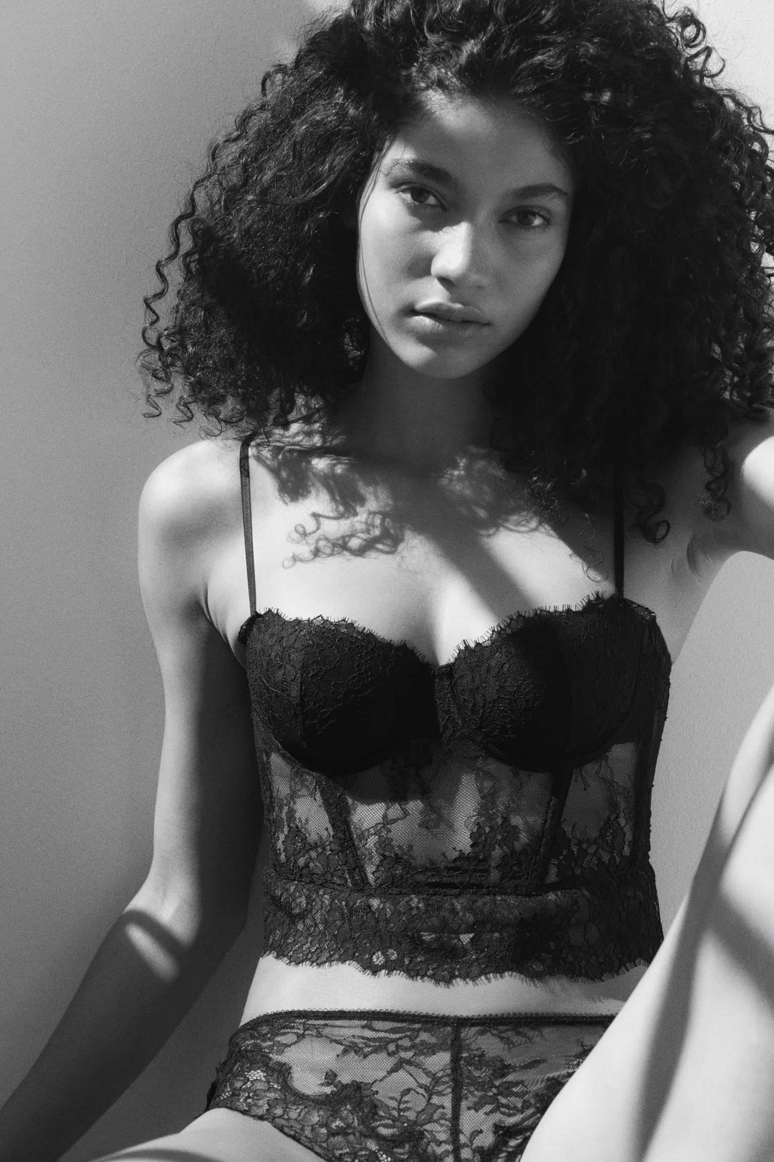 Lace bustier - Black - 1